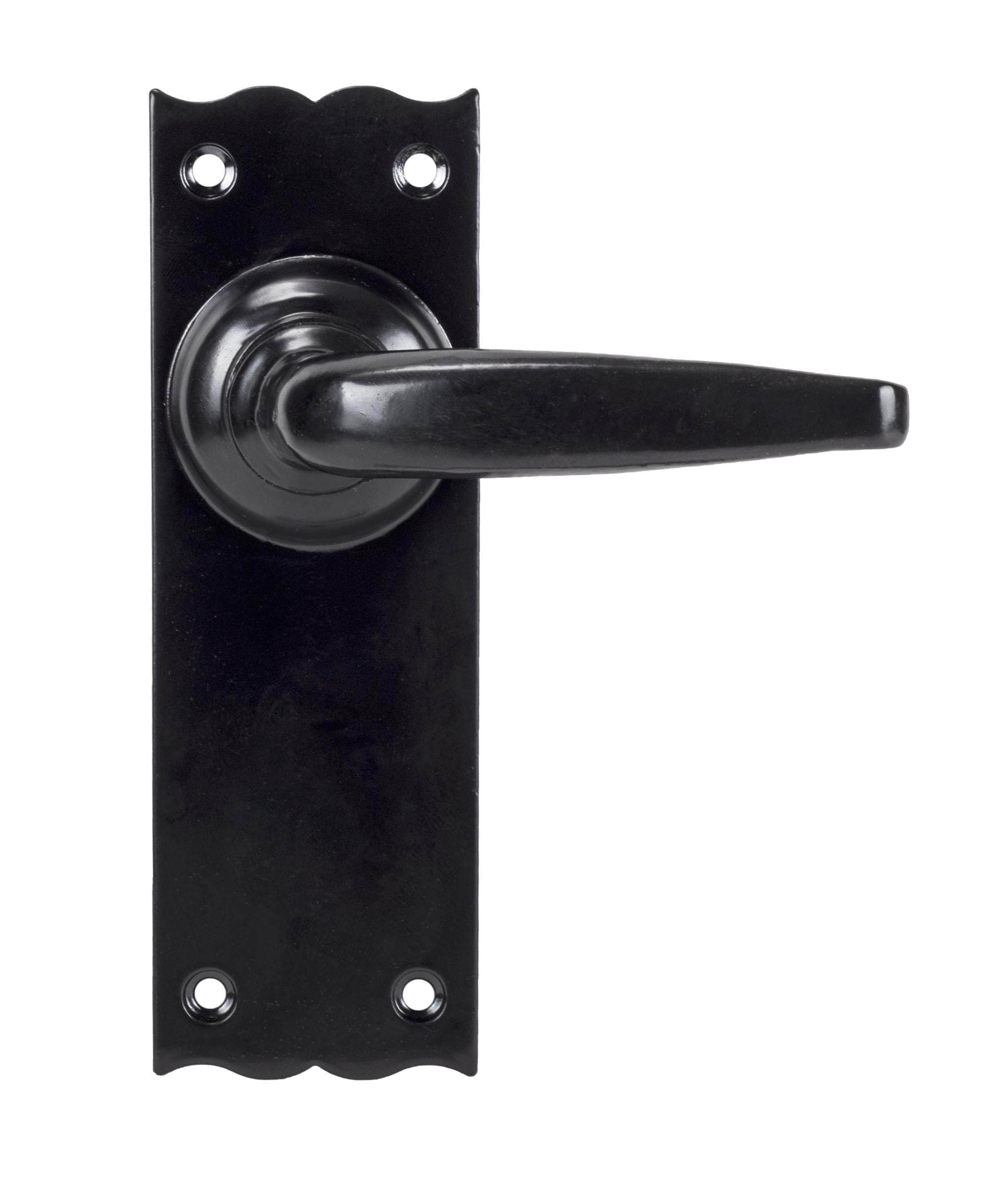 Black Oak Lever Latch Set