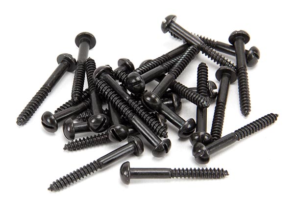 Black 10 x 1 1/2" Round Head Screws (25)