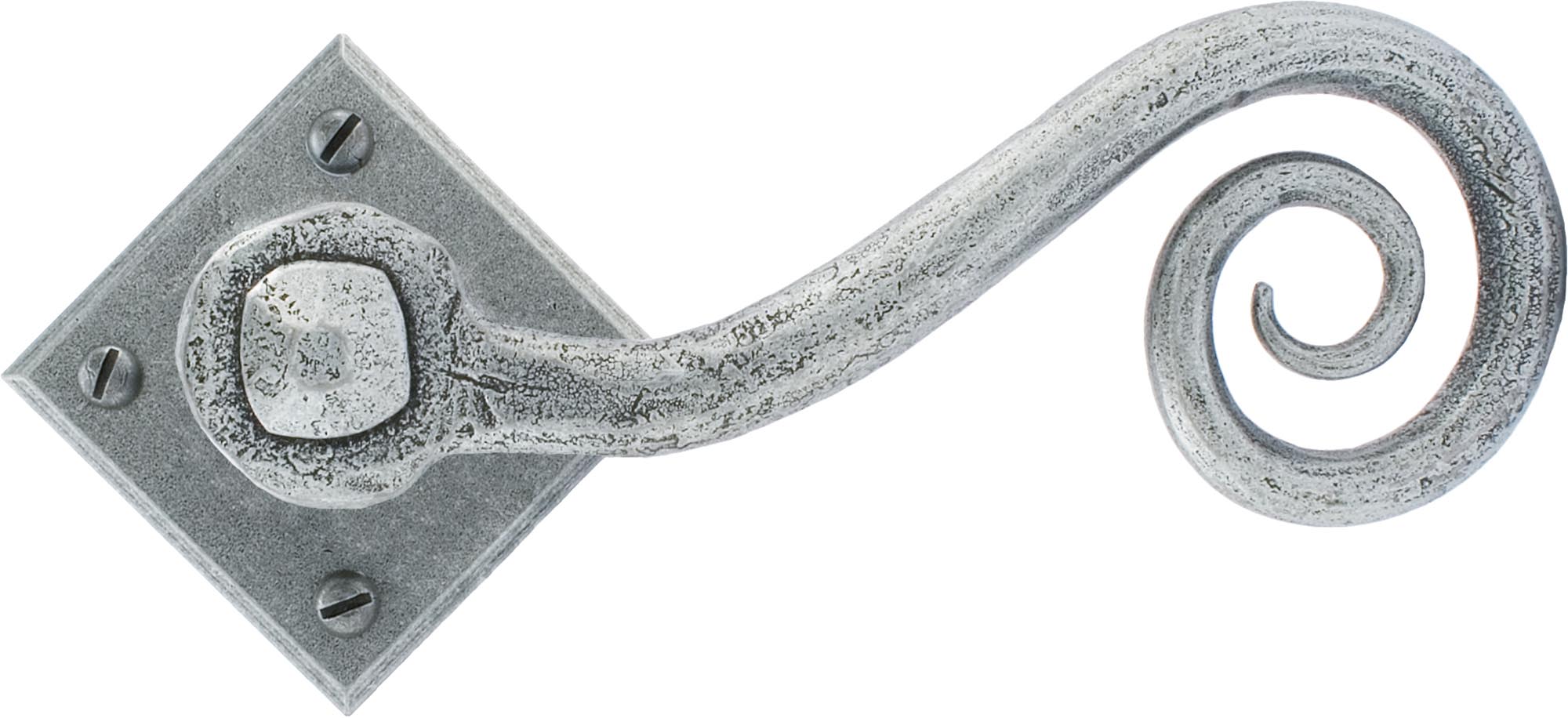 Pewter Monkeytail Lever on Rose Set (Diamond)