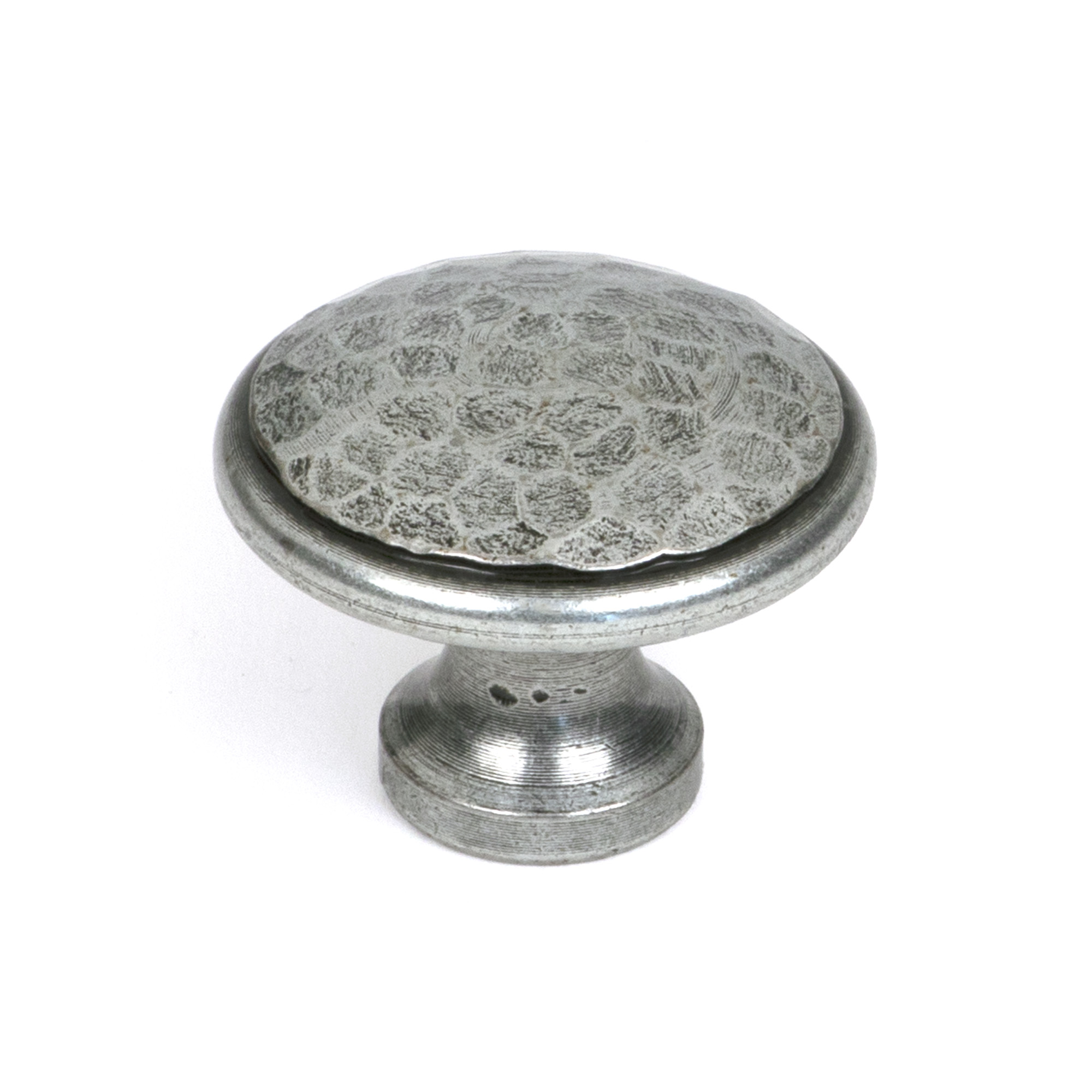 Pewter Hammered Cabinet Knob - Large