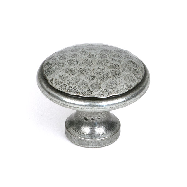 Pewter Hammered Cabinet Knob - Large