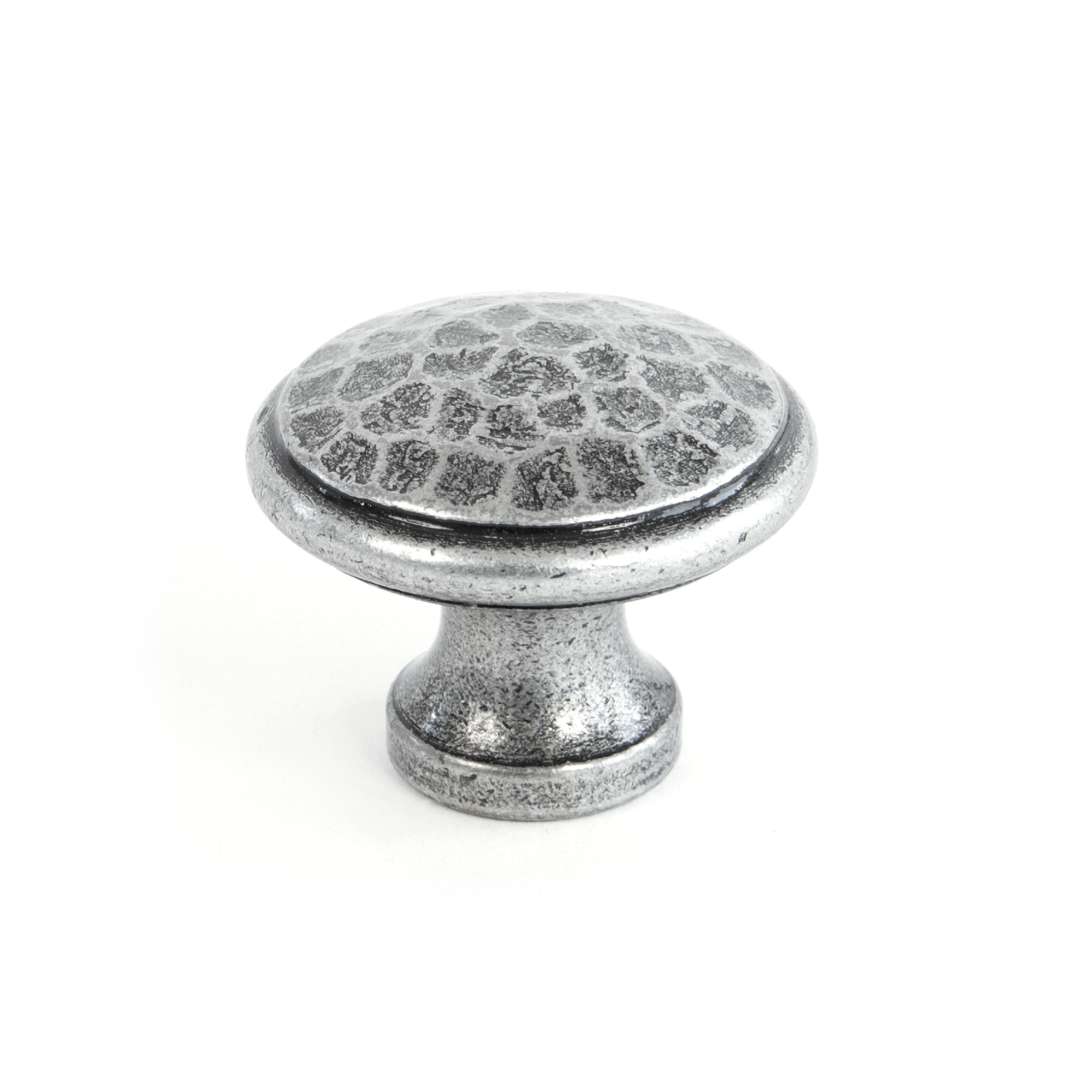 Pewter Hammered Cabinet Knob - Medium