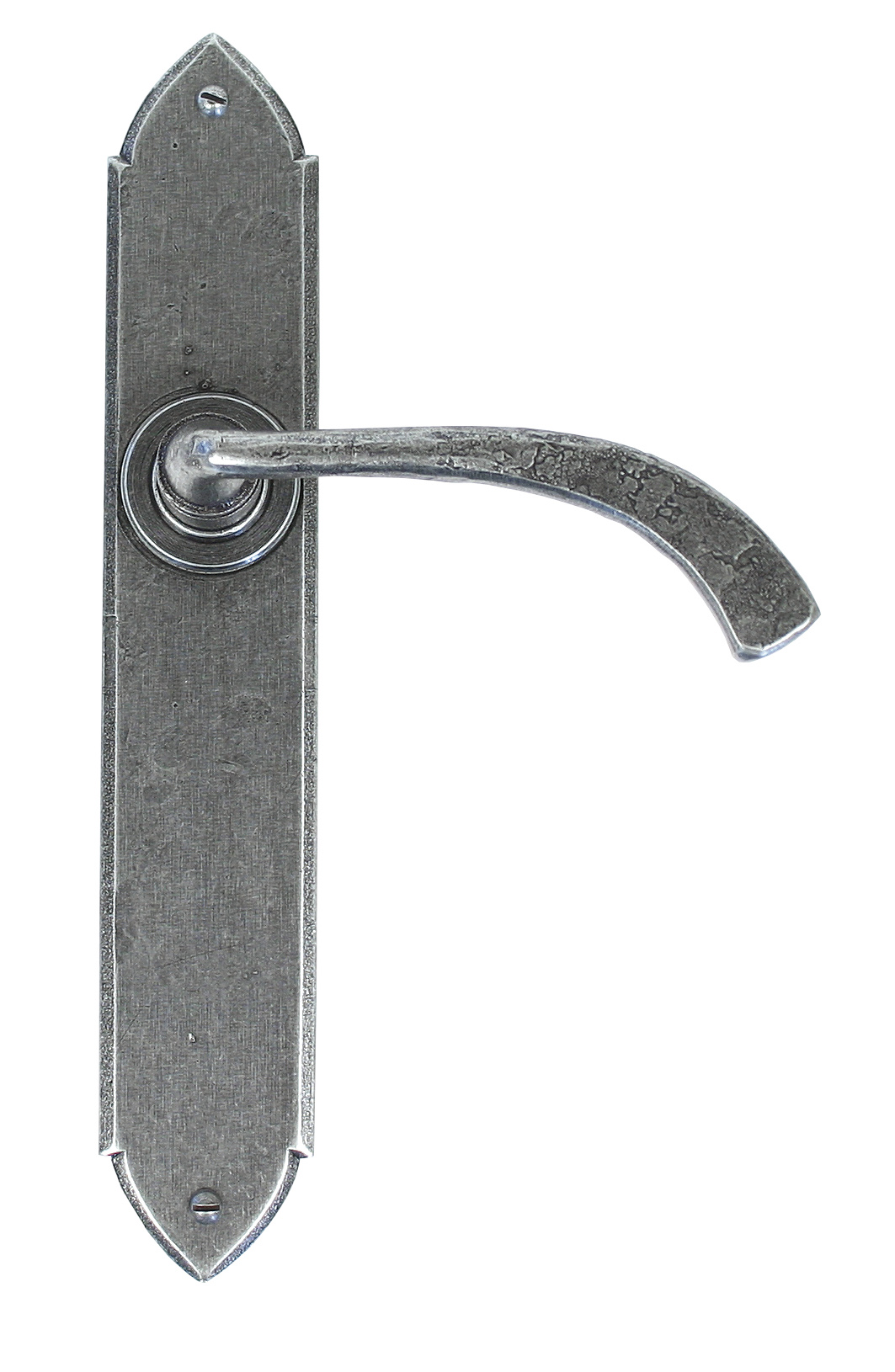 Pewter Gothic Curved Sprung Lever Latch Set