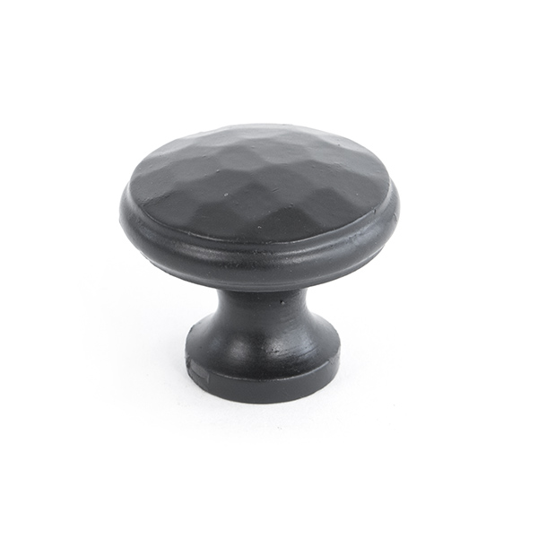 Black Hammered Cabinet Knob - Medium