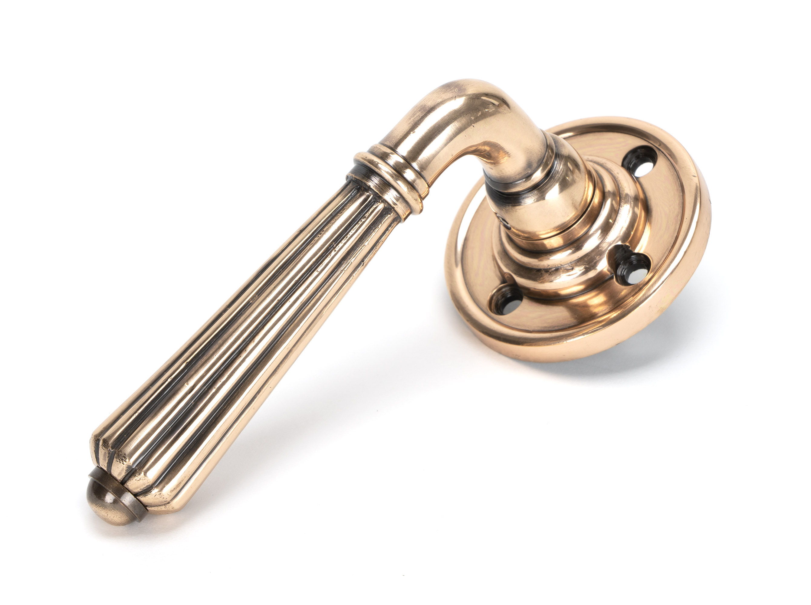 Polished Bronze Hinton Lever on Rose Set