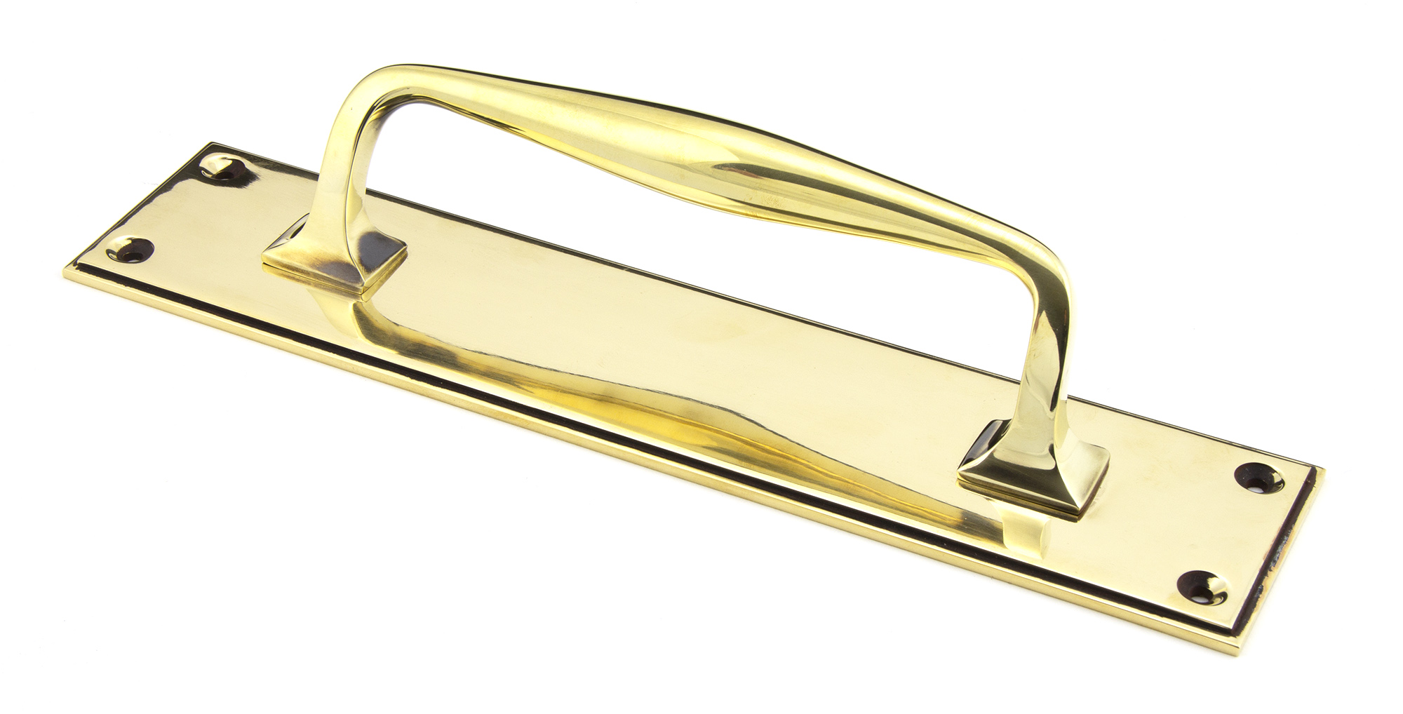 Aged Brass 300mm Art Deco Pull Handle on Backplate