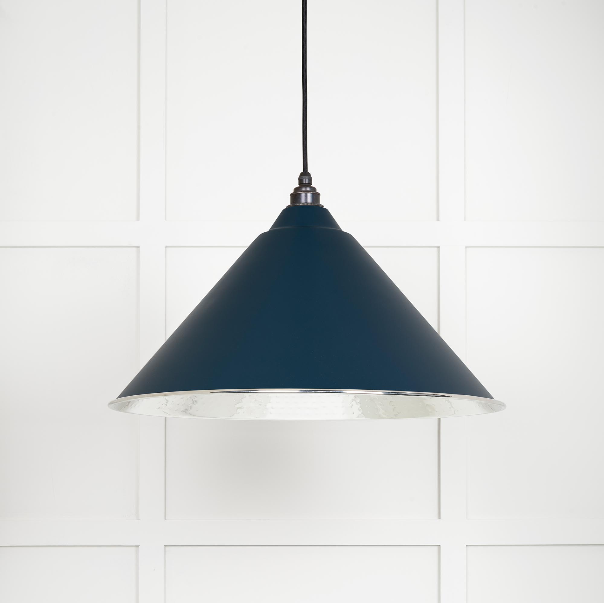 Hammered Nickel Hockley Pendant in Dusk