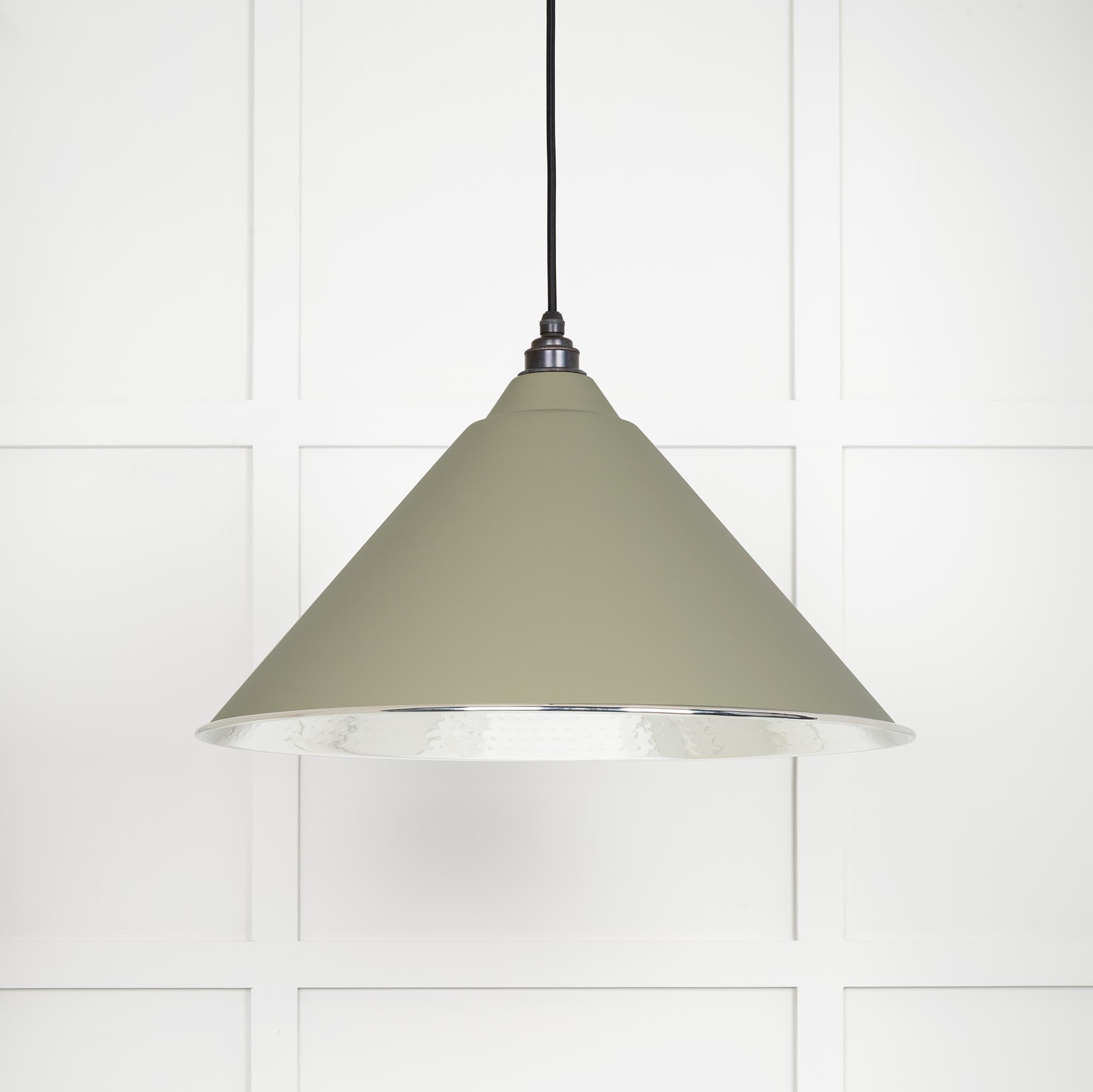 Hammered Nickel Hockley Pendant in Tump