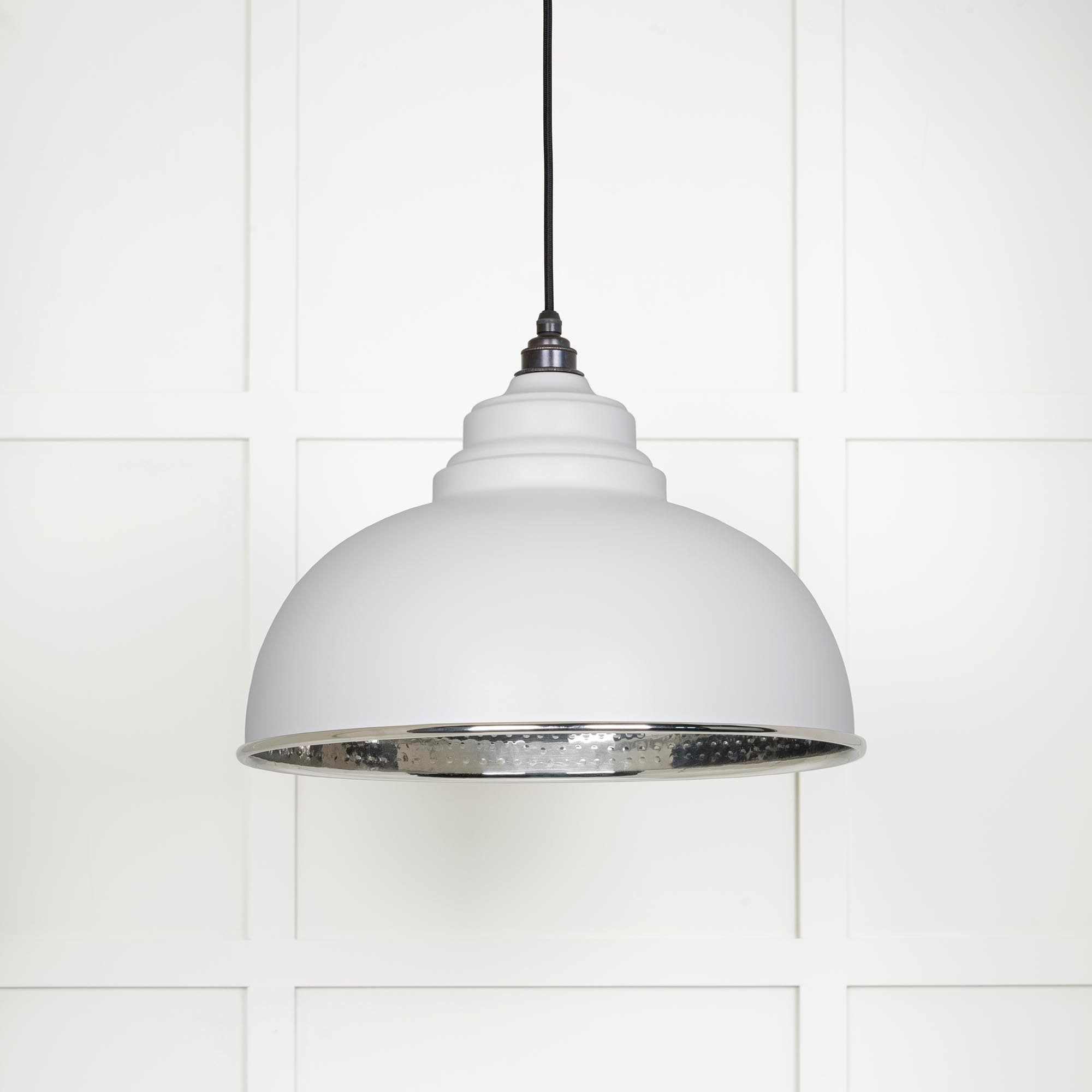 Hammered Nickel Harborne Pendant in Flock