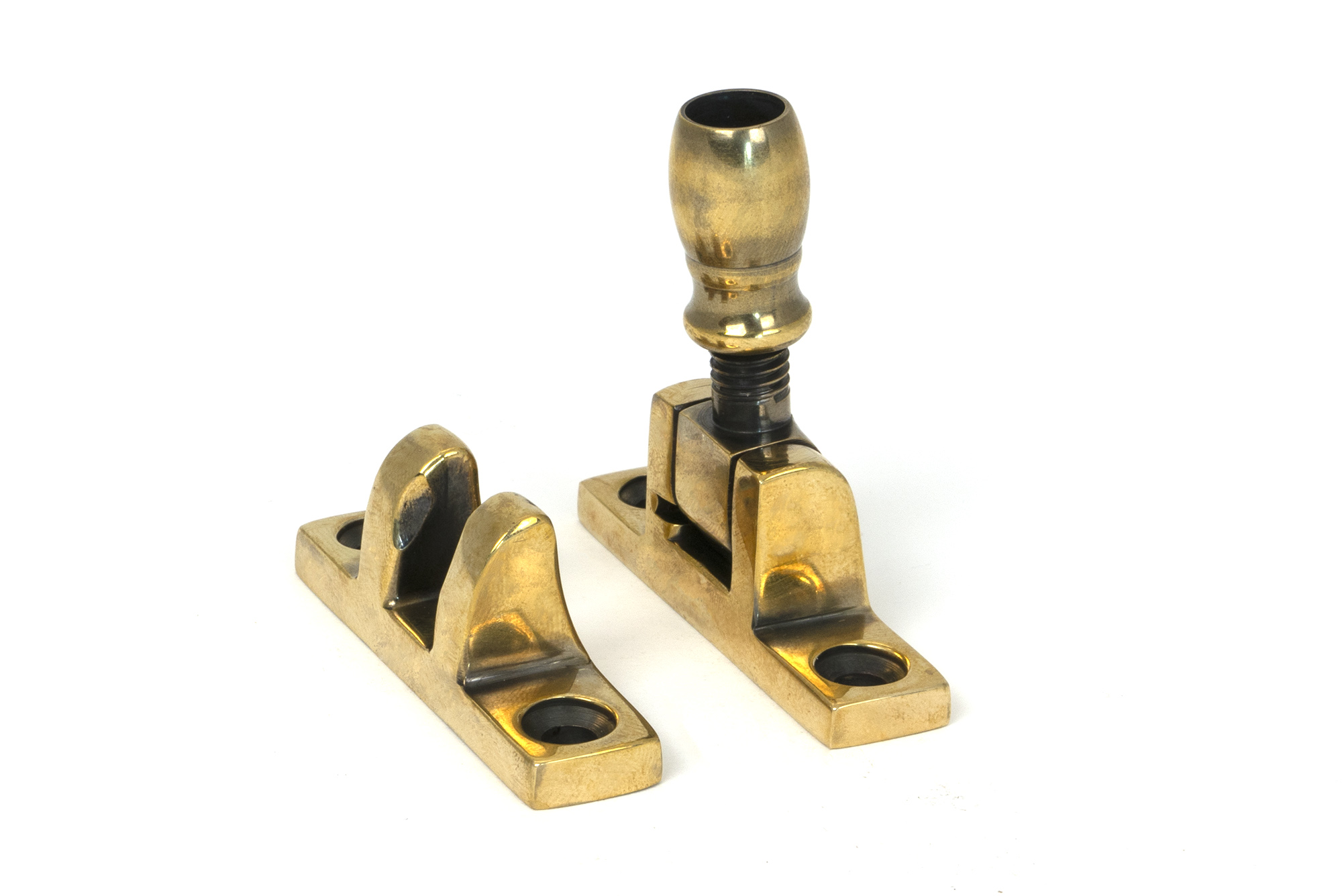 Aged Brass Mushroom Brighton Fastener - Narrow (Square)