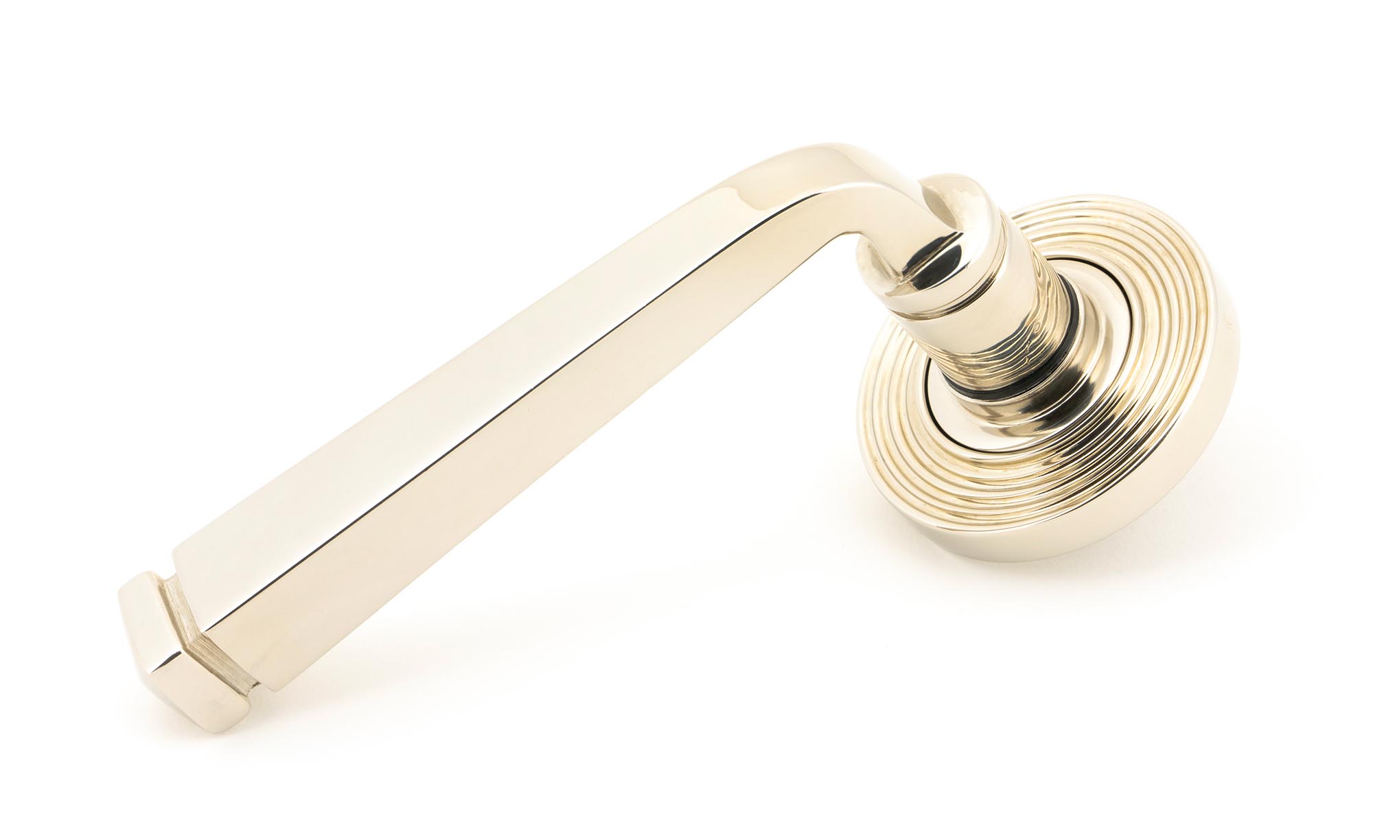 Polished Nickel Avon Round Lever on Rose Set (Beehive)