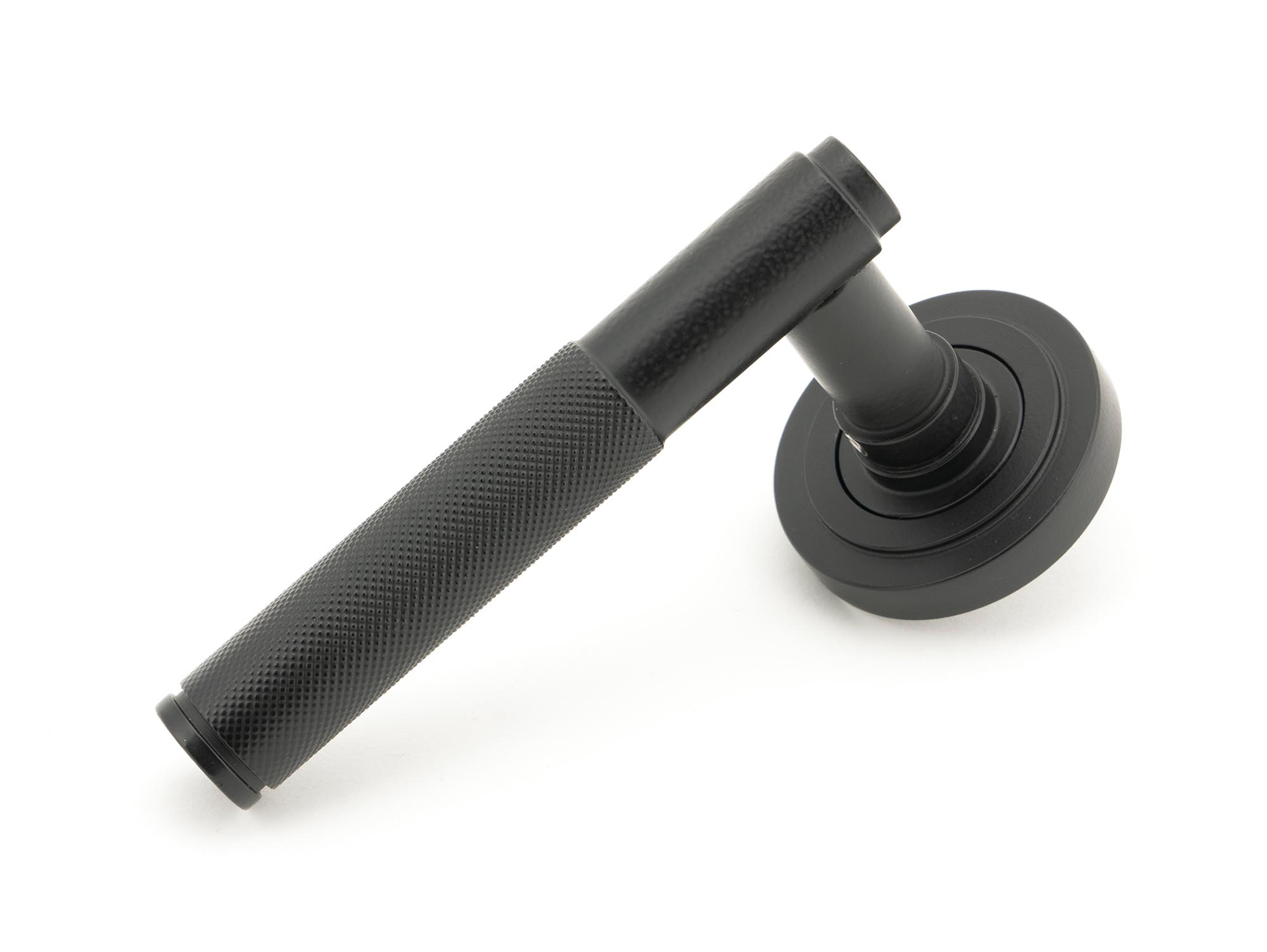 Matt Black Brompton Lever on Rose Set (Art Deco)