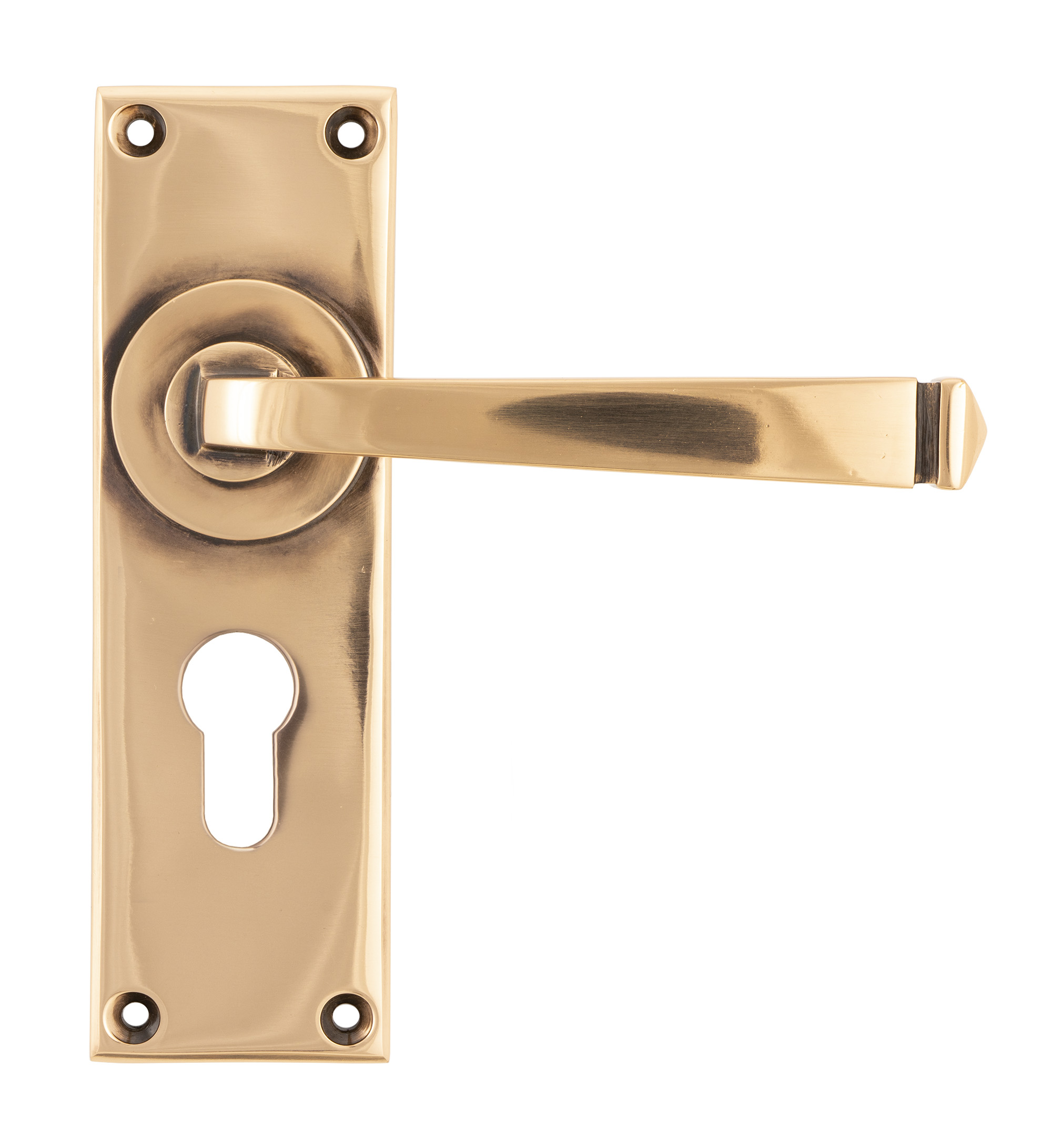 Polished Bronze Avon Lever Euro Lock Set