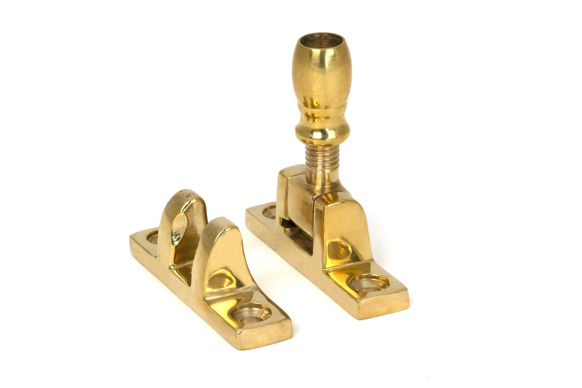 Polished Brass Mushroom Brighton Fastener - Narrow (Square)