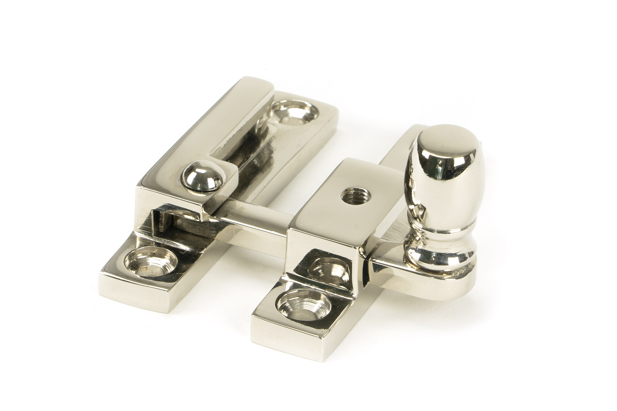 Polished Nickel Mushroom Quadrant Fastener - Narrow