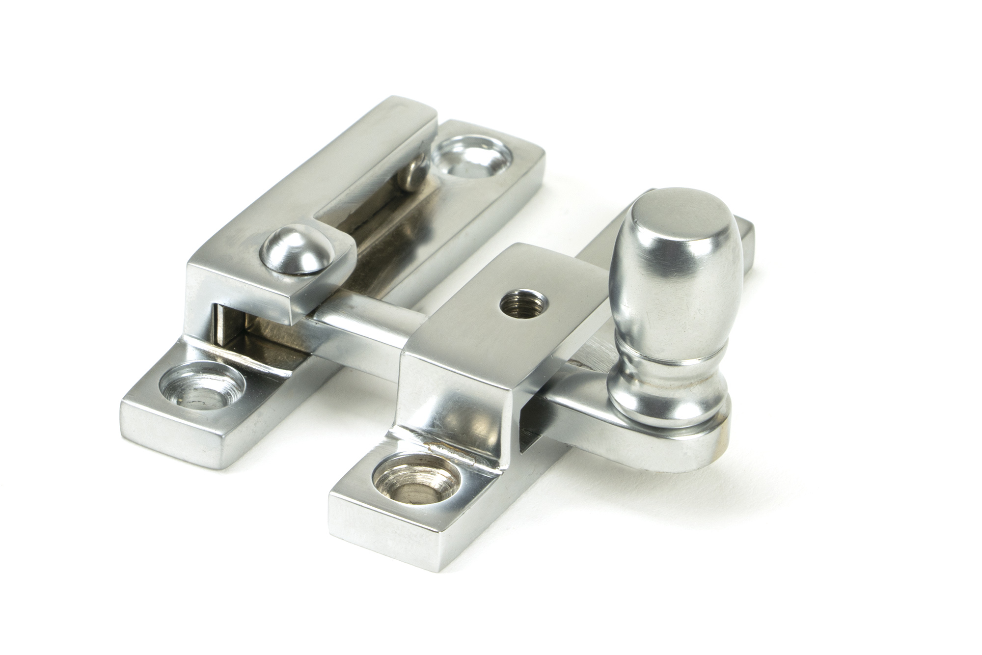 Satin Chrome Mushroom Quadrant Fastener - Narrow