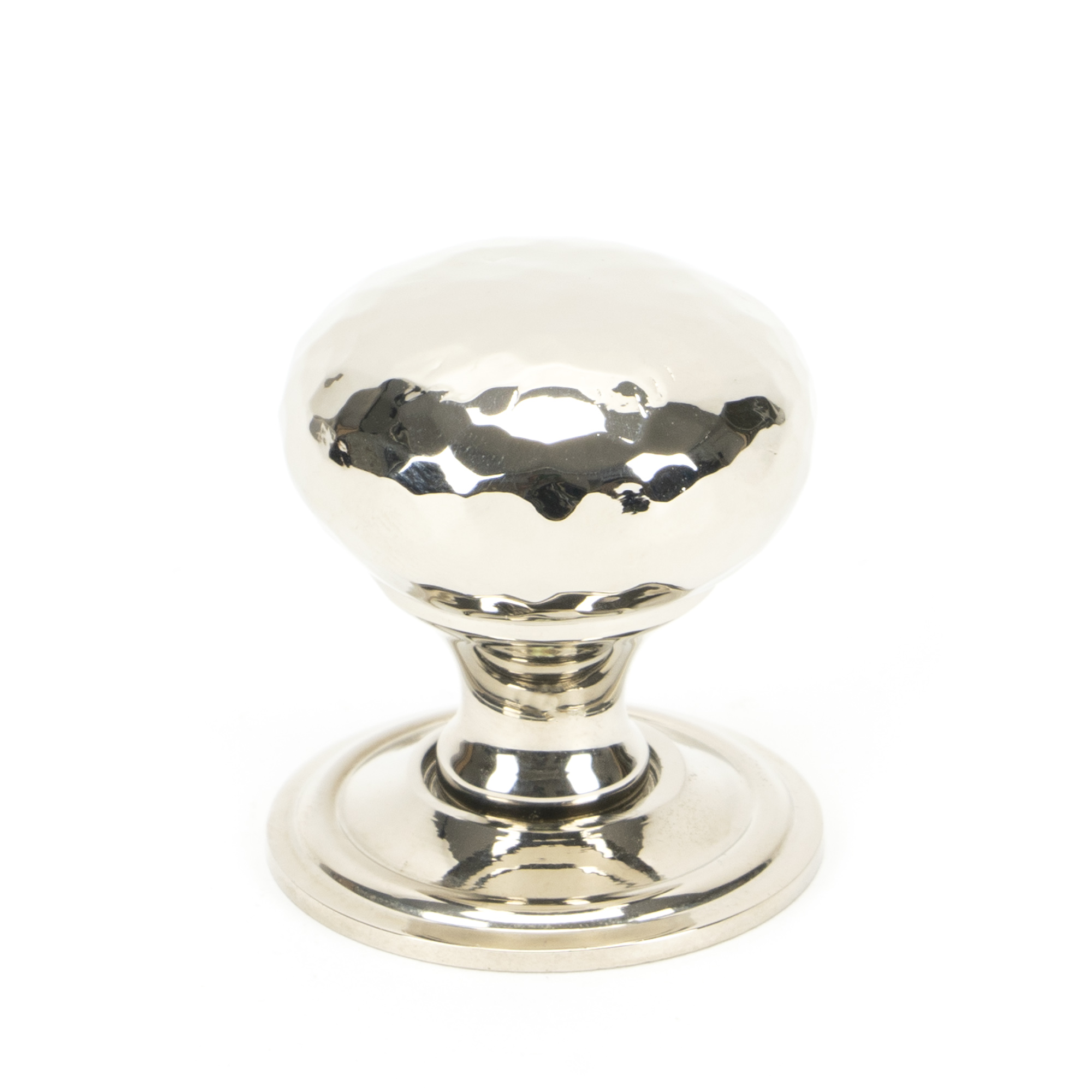 Polished Nickel Hammered Mushroom Cabinet Knob 32mm
