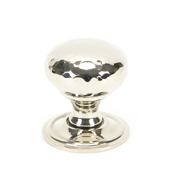 Polished Nickel Hammered Mushroom Cabinet Knob 32mm