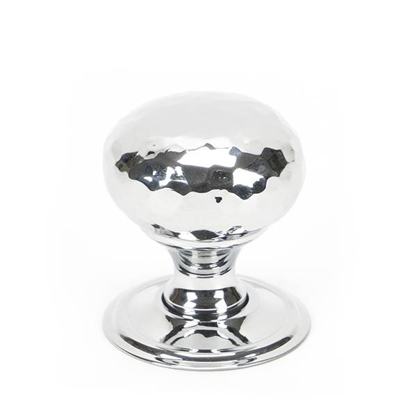 Polished Chrome Hammered Mushroom Cabinet Knob 32mm