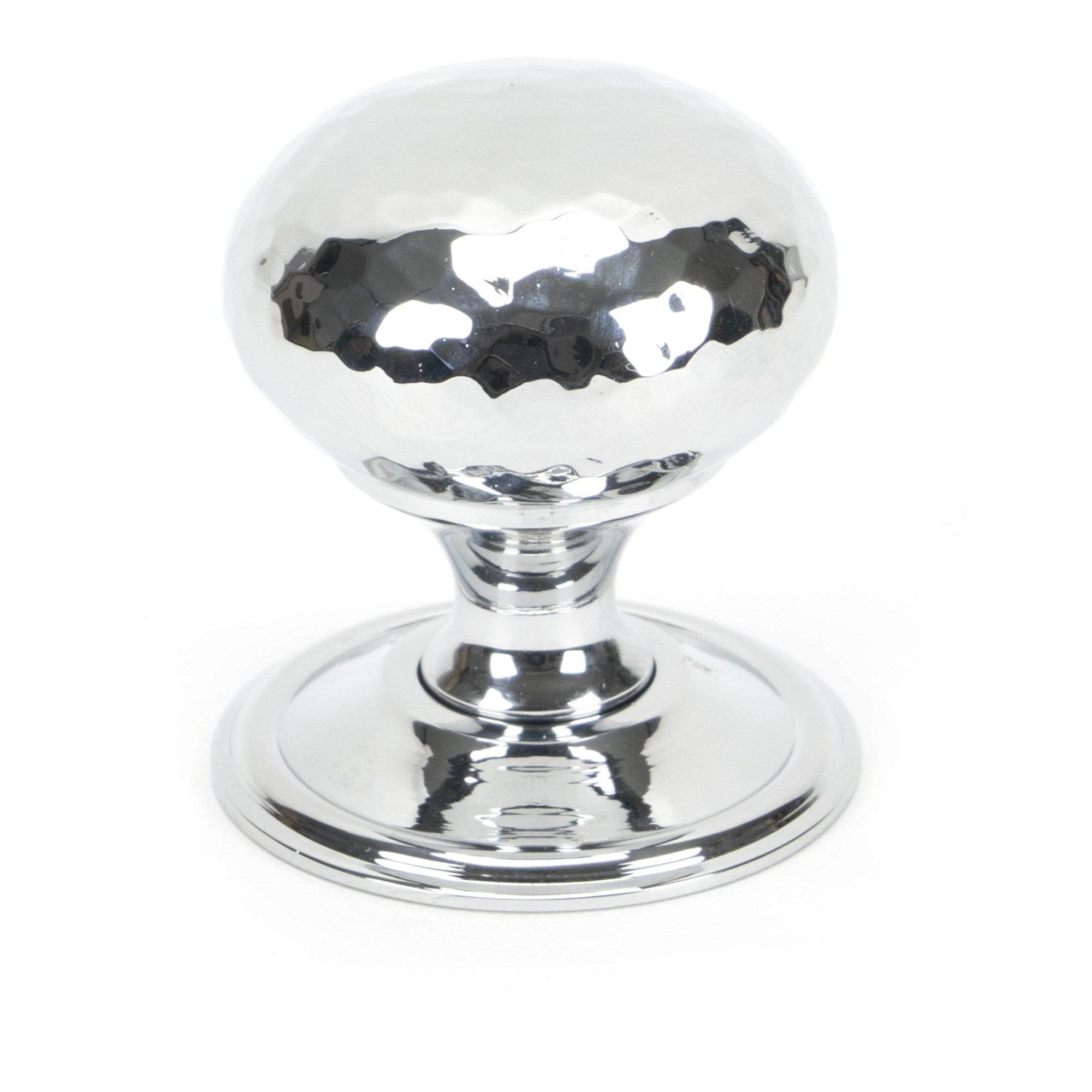 Polished Chrome Hammered Mushroom Cabinet Knob 38mm