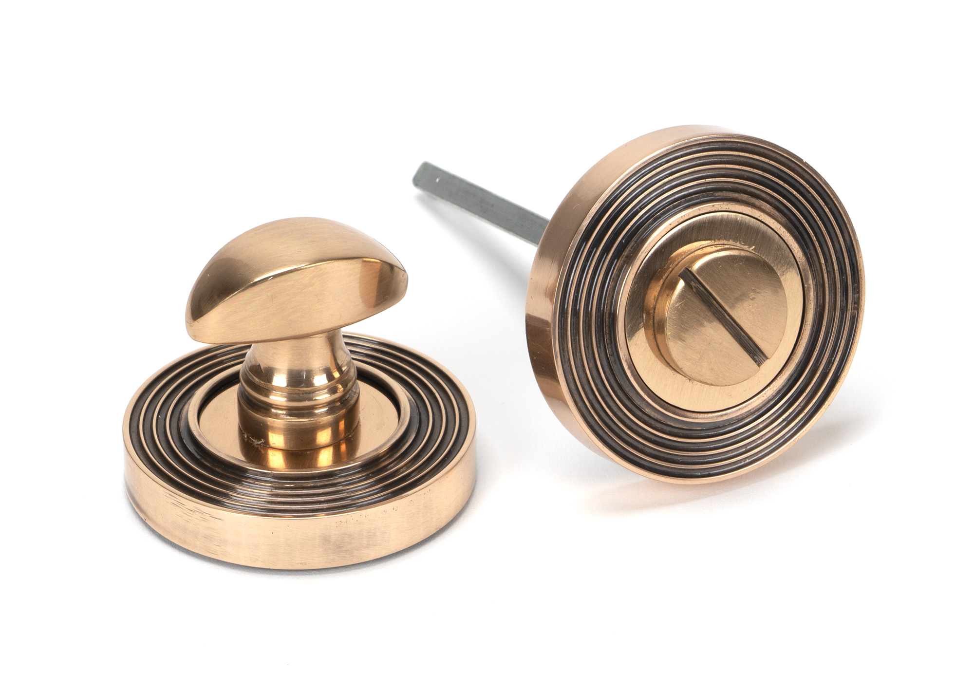Polished Bronze Round Thumbturn Set (Beehive)