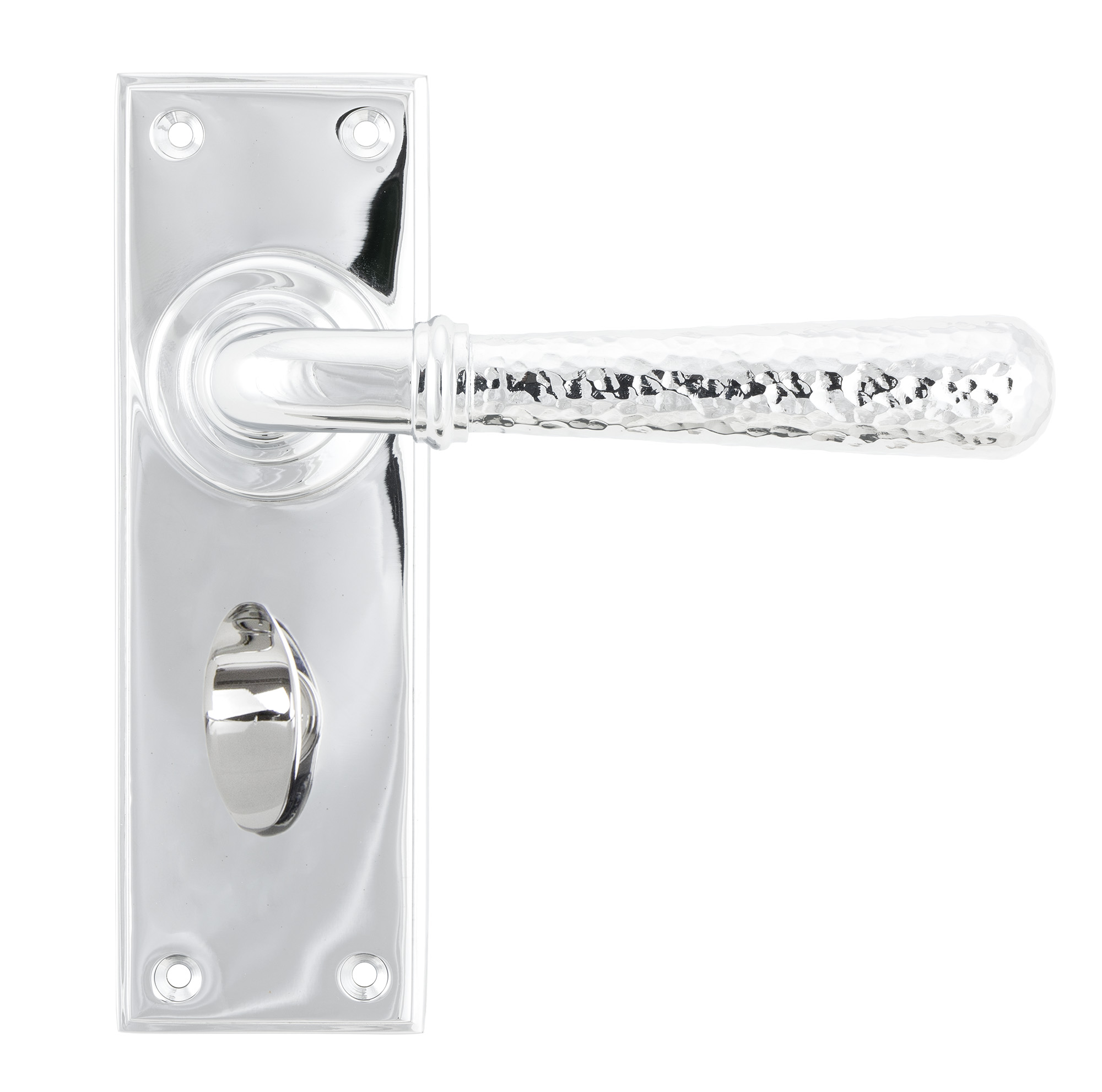 Polished Chrome Hammered Newbury Lever Bathroom Set