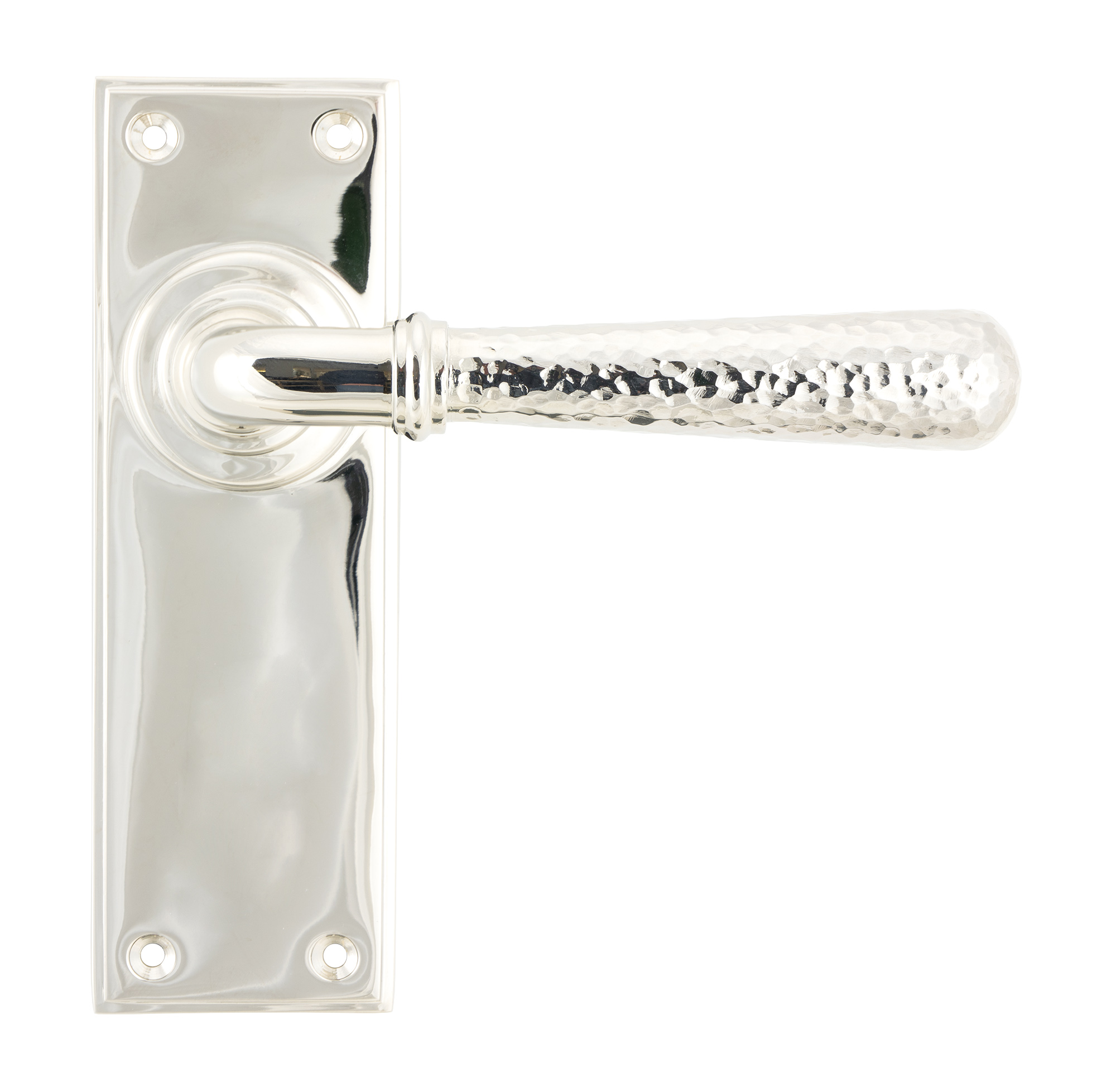 Polished Nickel Hammered Newbury Lever Latch Set
