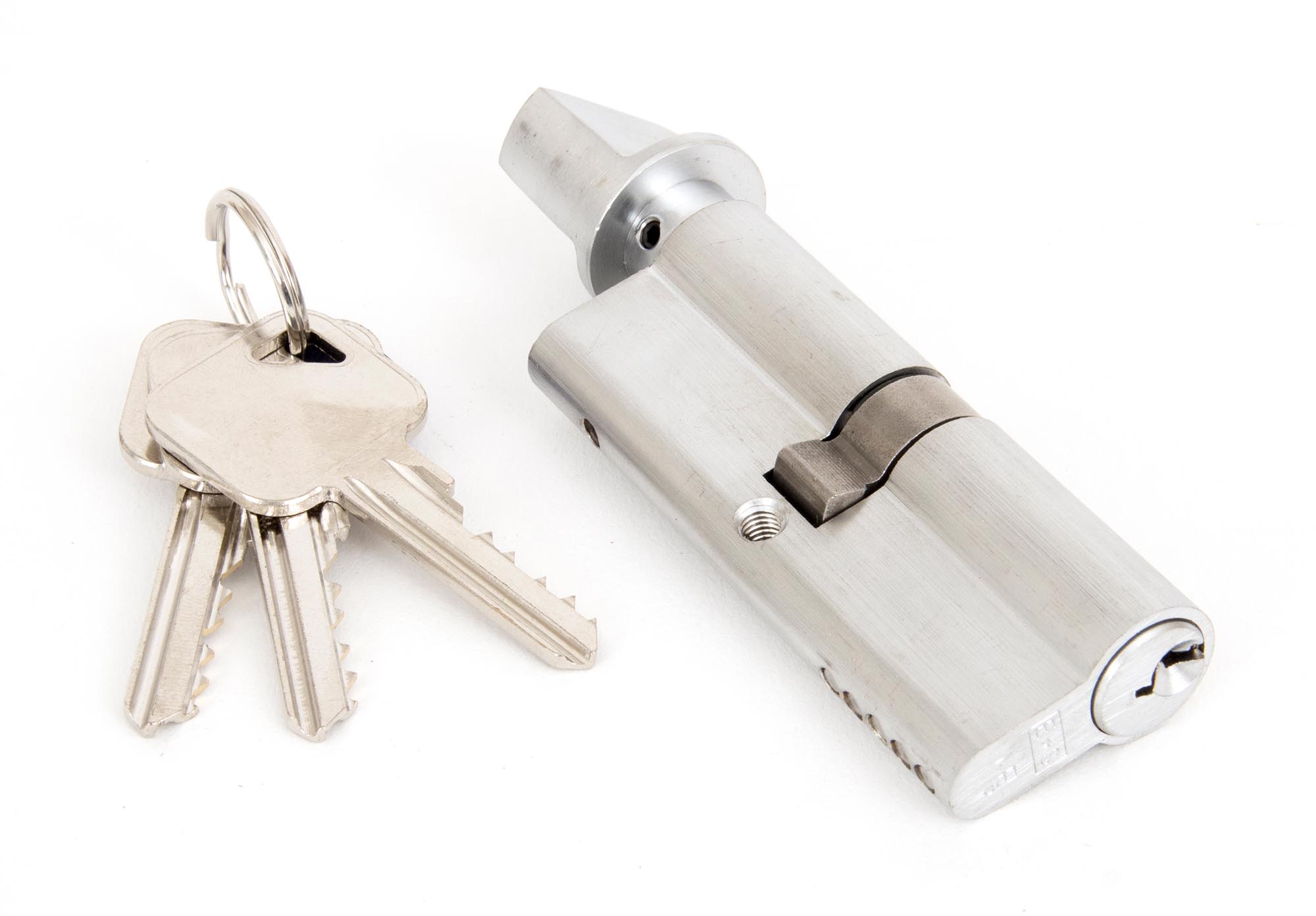 Satin Chrome 40/40 5pin Euro Cylinder/Thumbturn KA