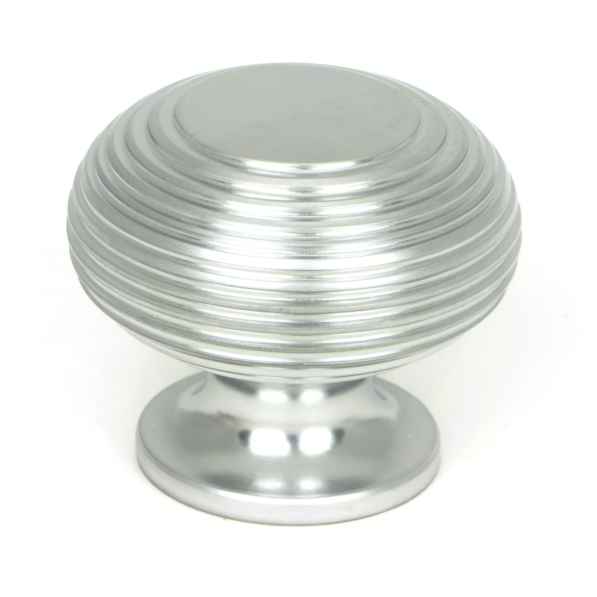 Satin Chrome Beehive Cabinet Knob 40mm