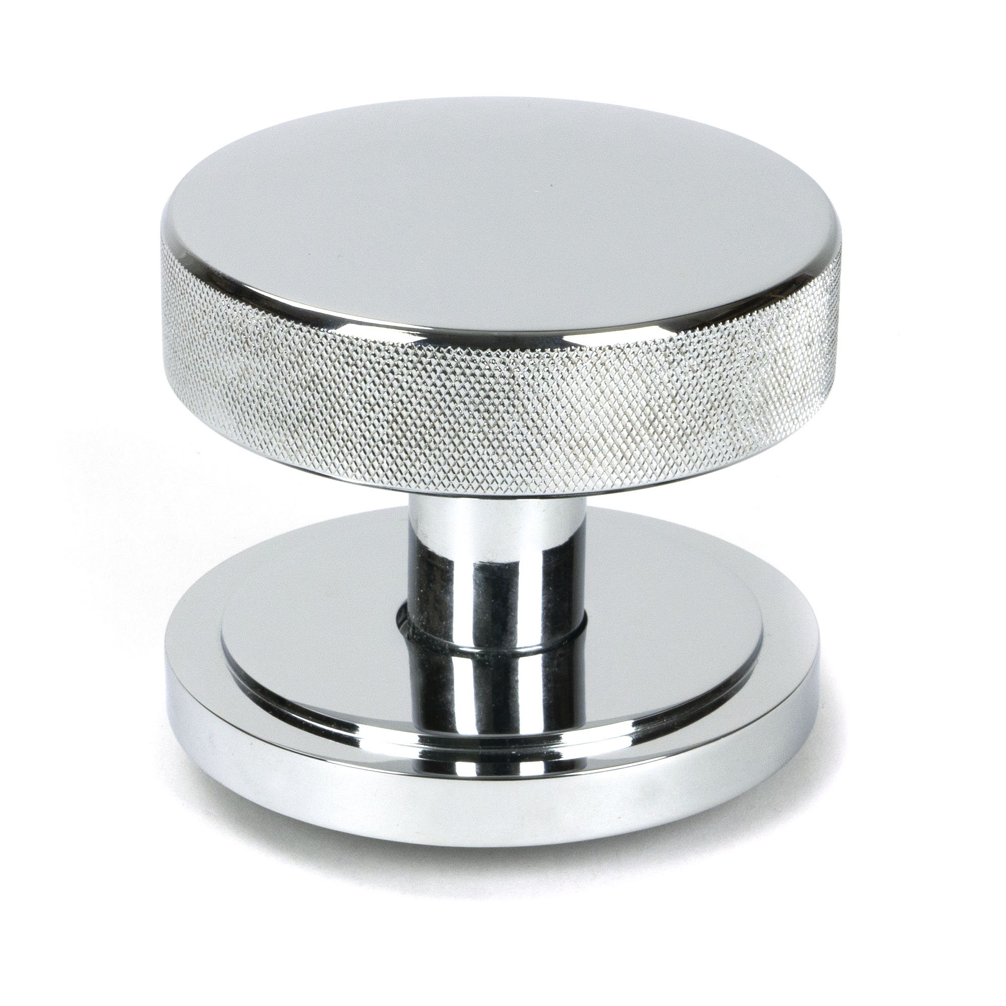 Polished Chrome Brompton Centre Door Knob (Art Deco)