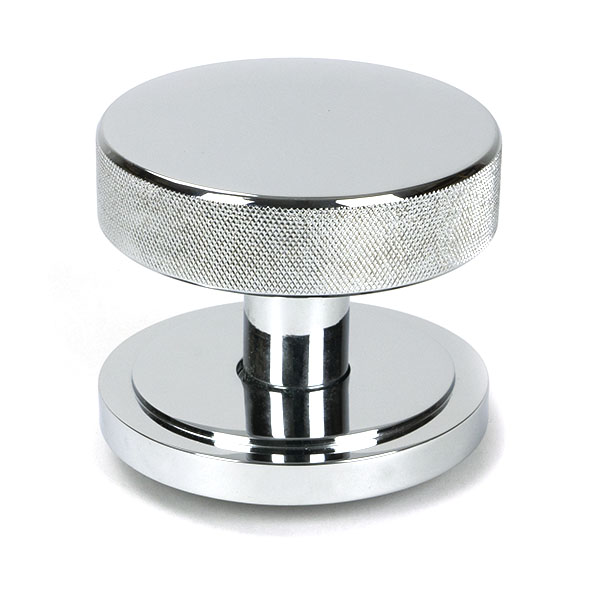 Polished Chrome Brompton Centre Door Knob (Art Deco)