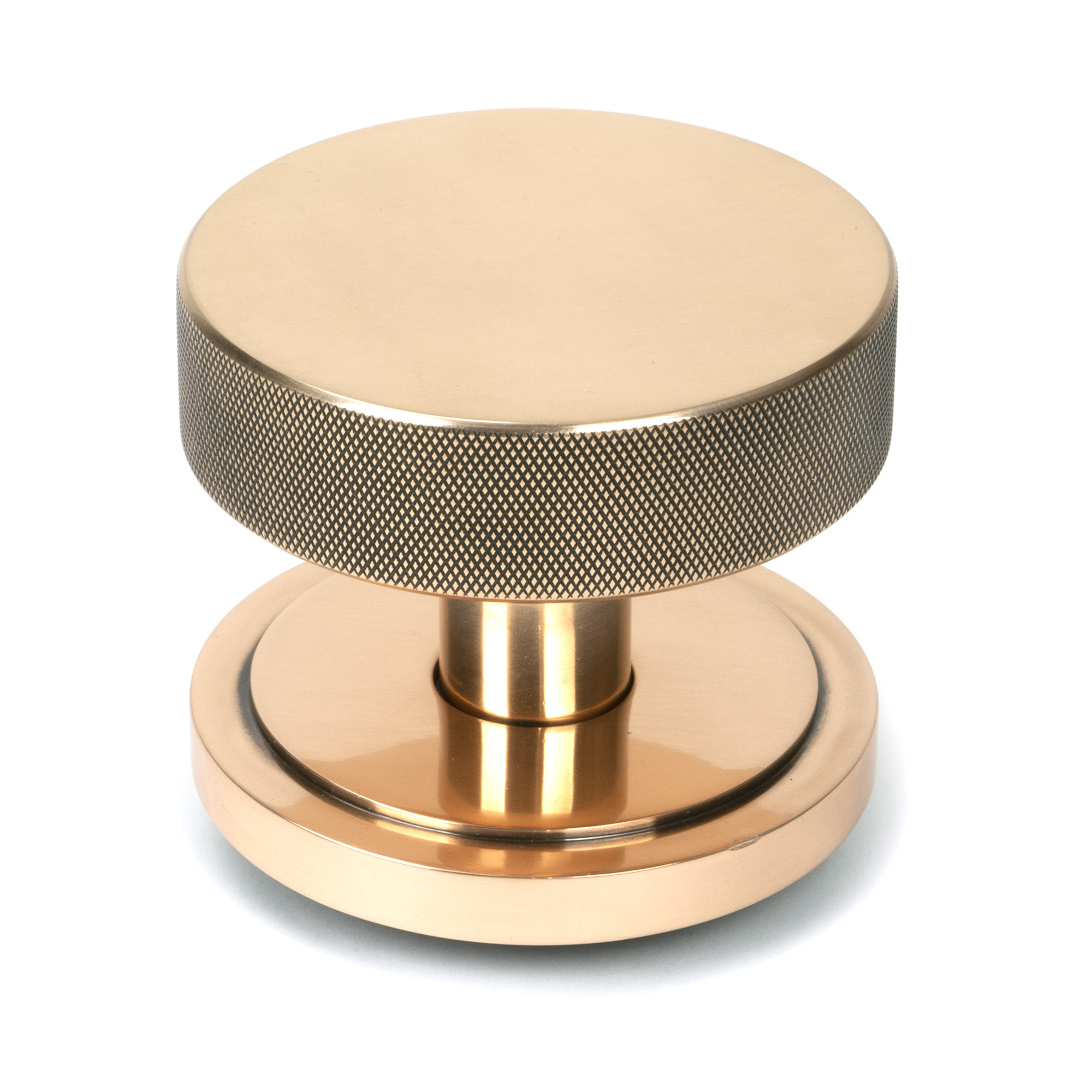 Polished Bronze Brompton Centre Door Knob (Art Deco)