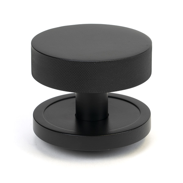 Matt Black Brompton Centre Door Knob (Plain)