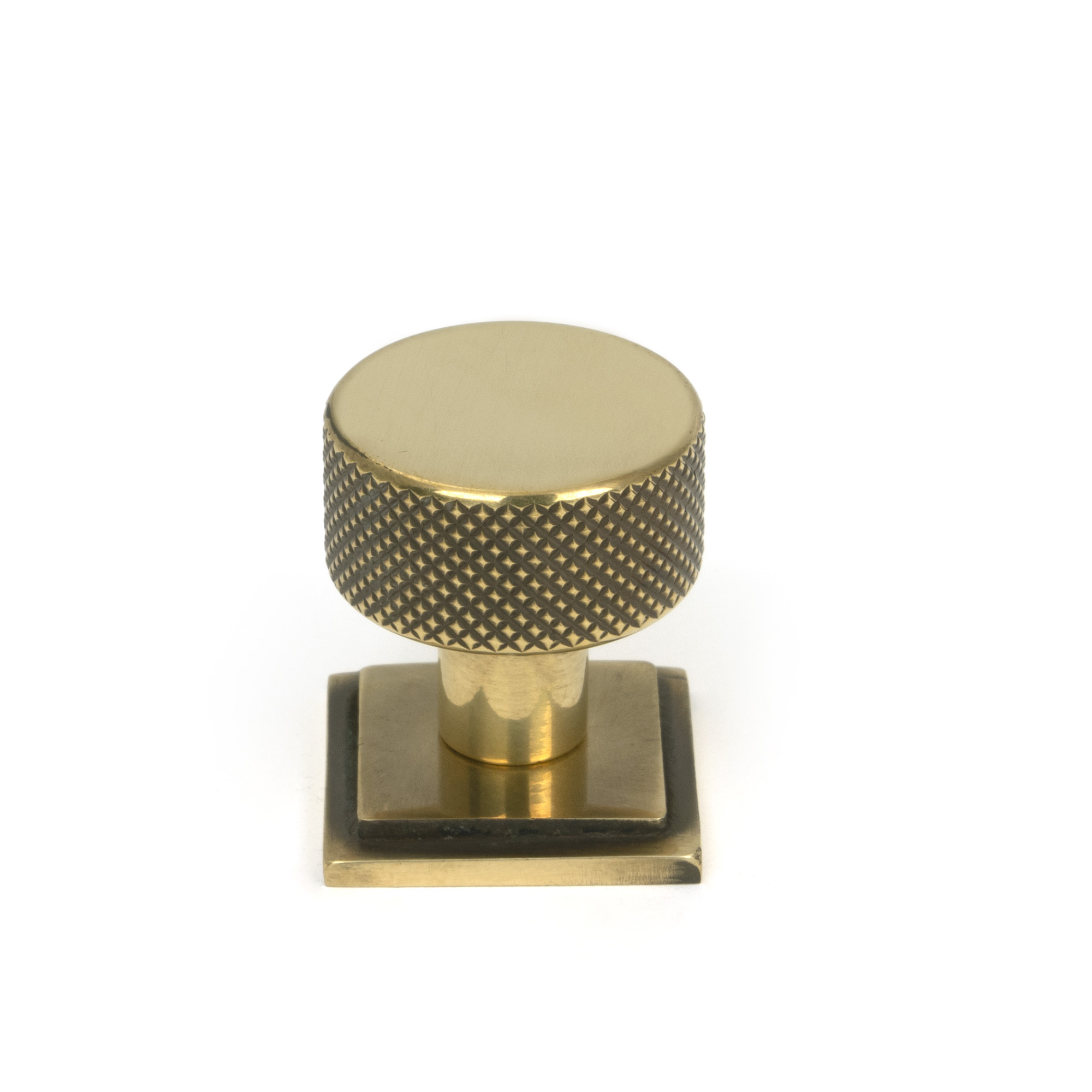 Aged Brass Brompton Cabinet Knob - 25mm (Square)
