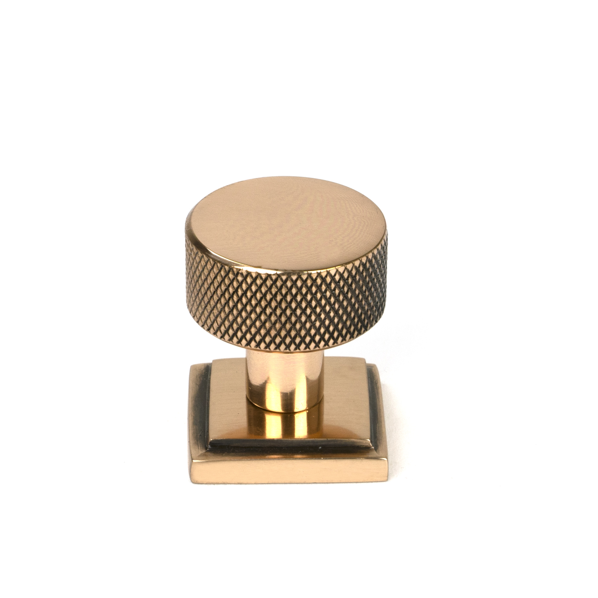 Polished Bronze Brompton Cabinet Knob - 25mm (Square)