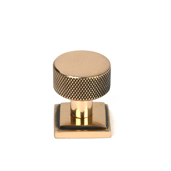 Polished Bronze Brompton Cabinet Knob - 25mm (Square)