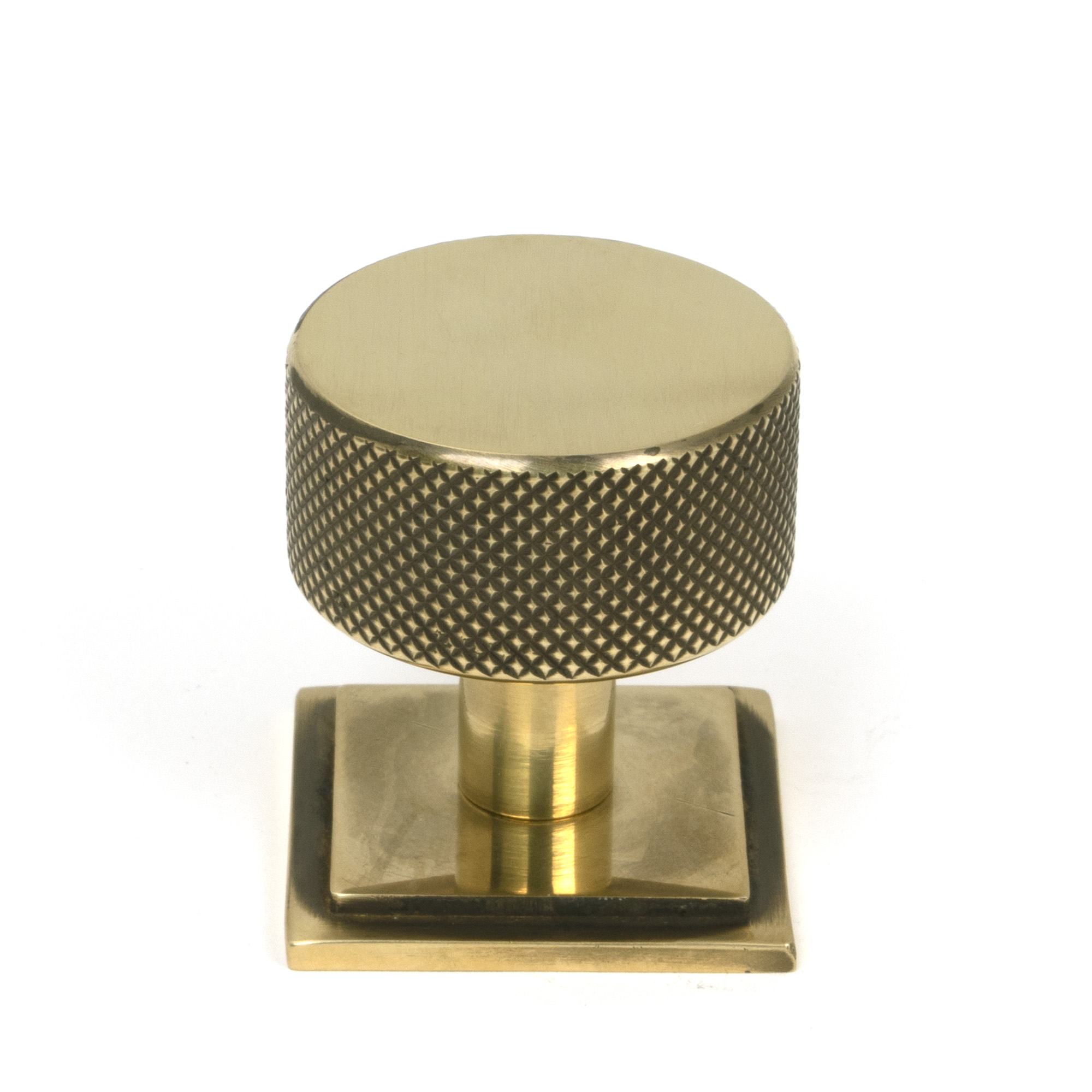 Aged Brass Brompton Cabinet Knob - 32mm (Square)