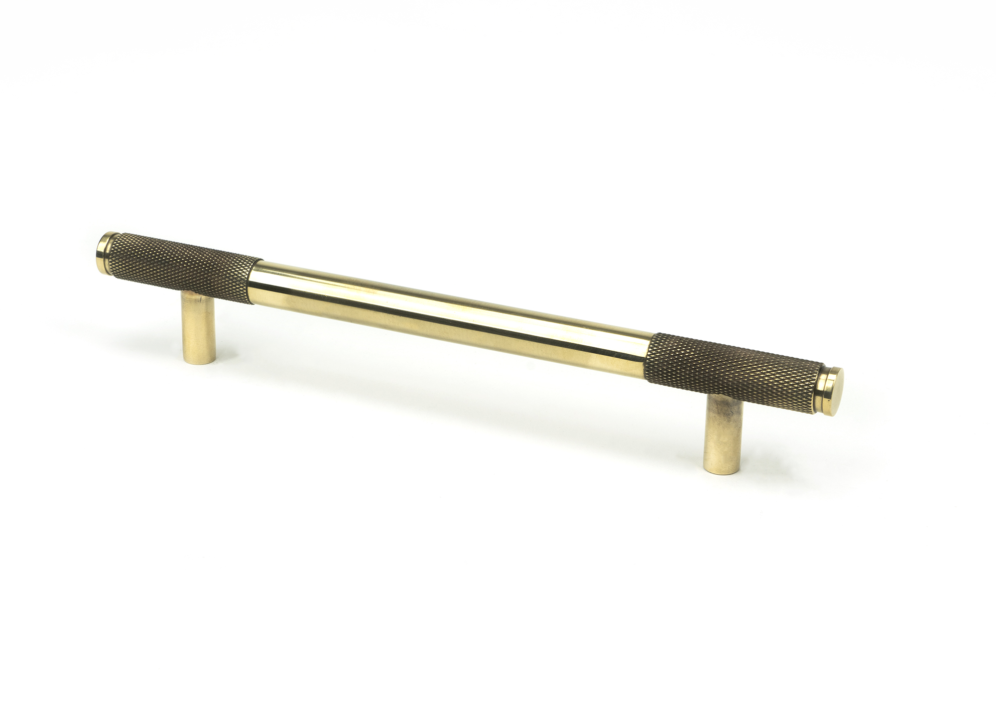 Aged Brass Half Brompton Pull Handle - Medium
