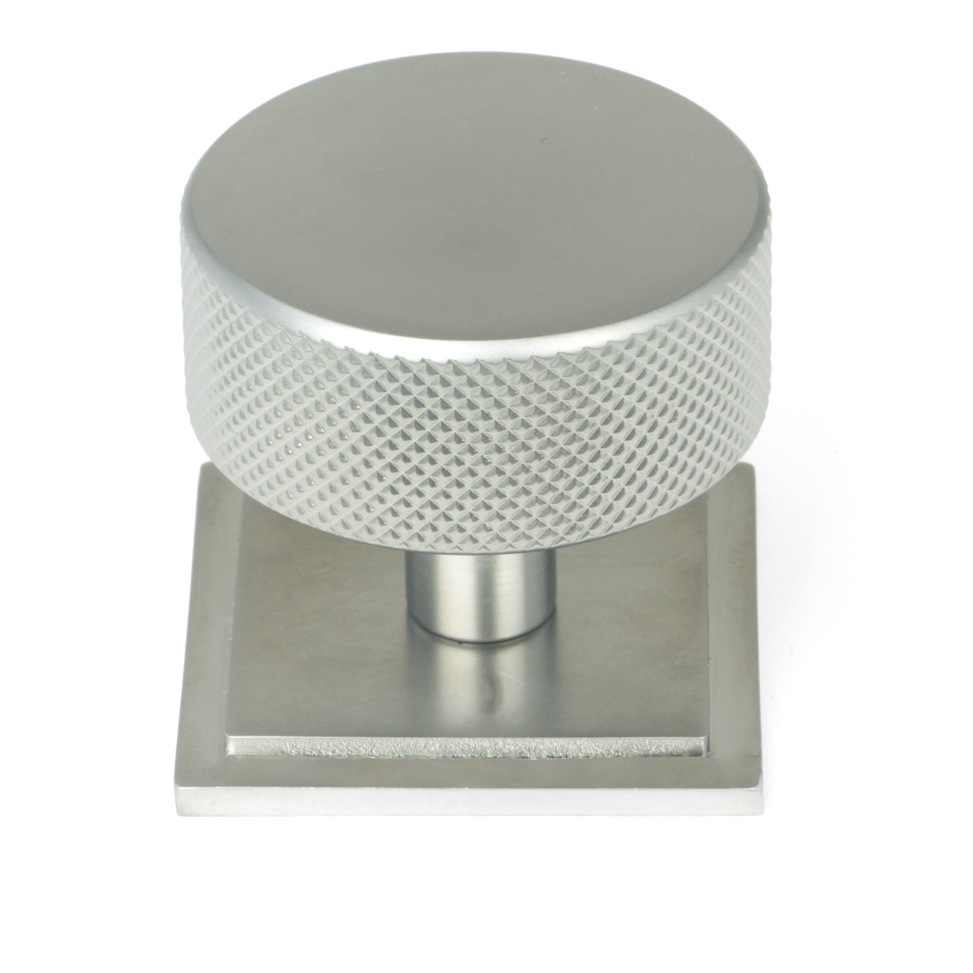 Satin Chrome Brompton Cabinet Knob - 38mm (Square)