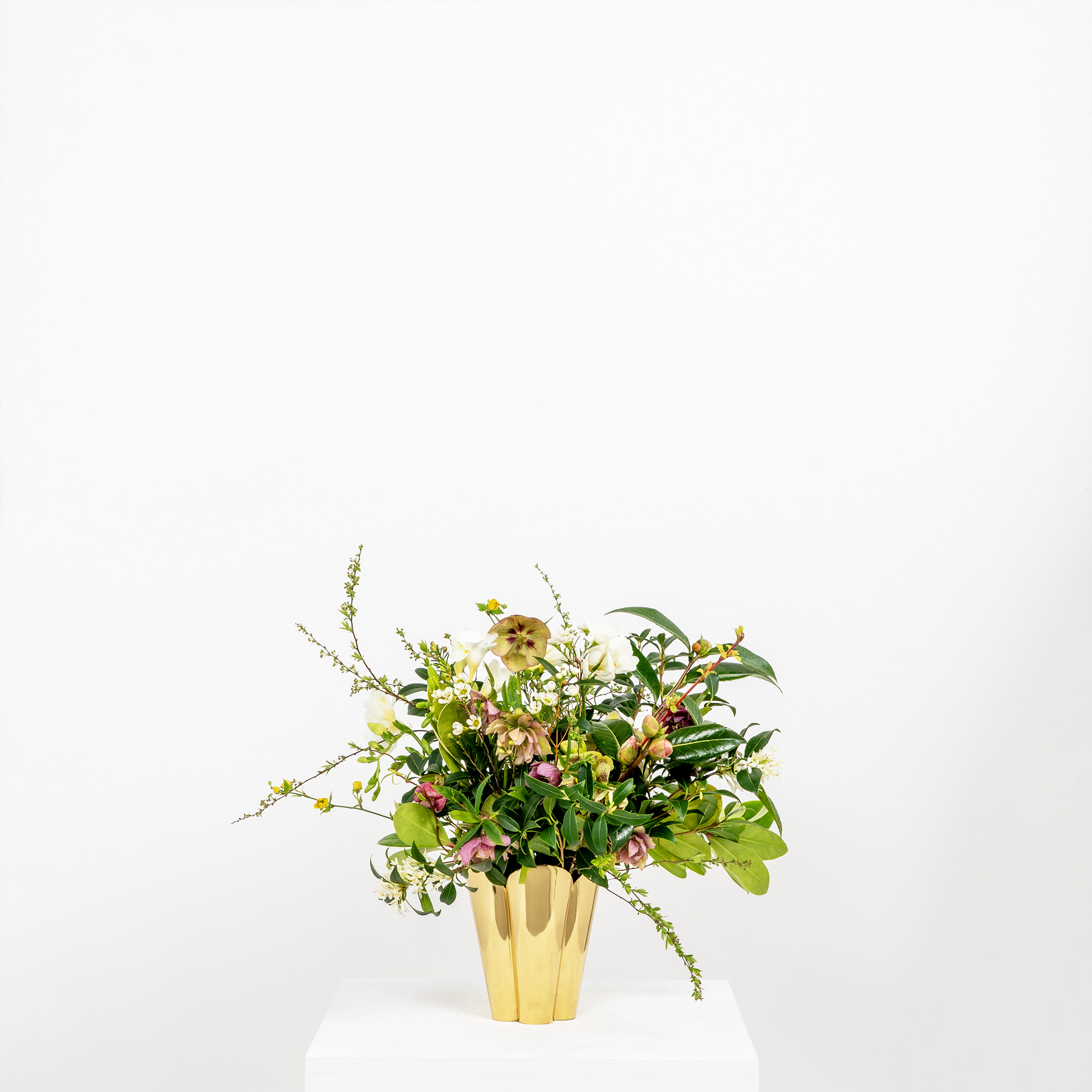 Smooth Brass Flora Pot - Small