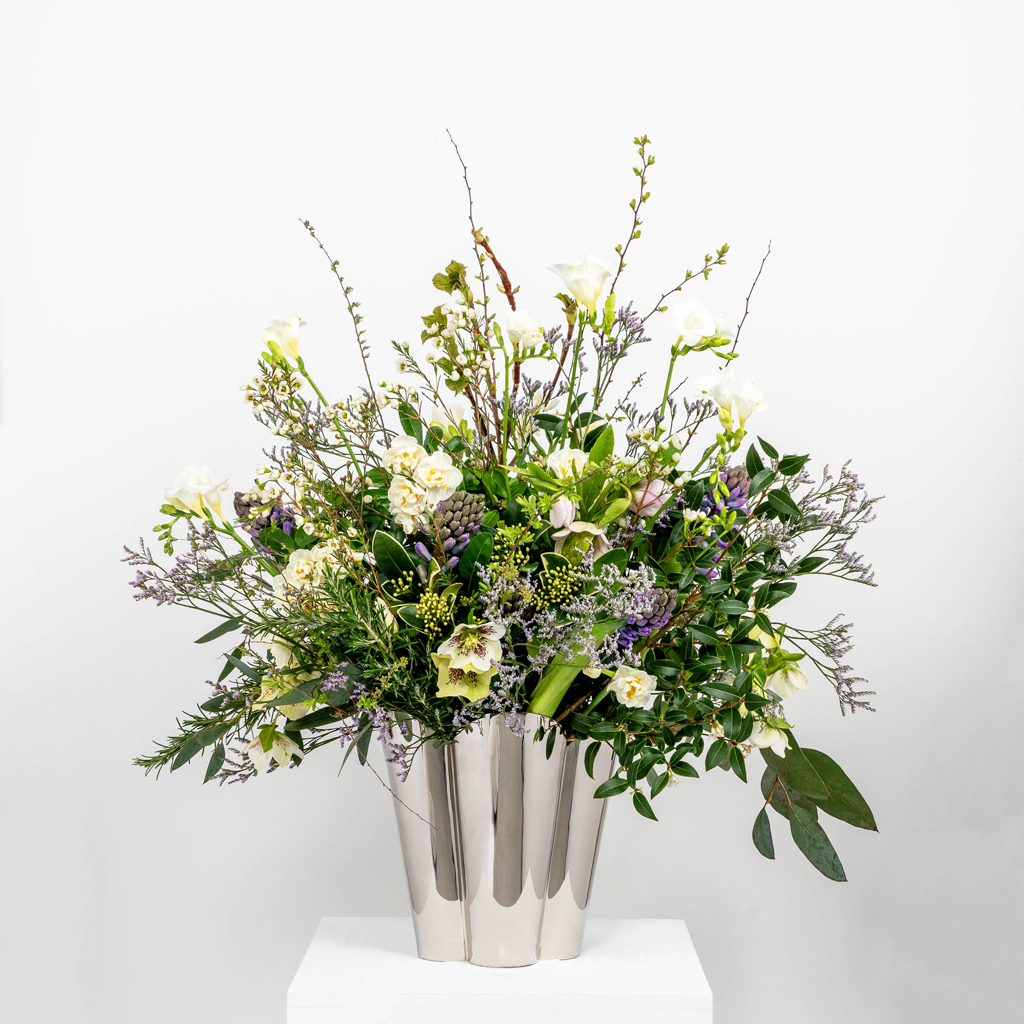 Smooth Nickel Flora Pot - Large