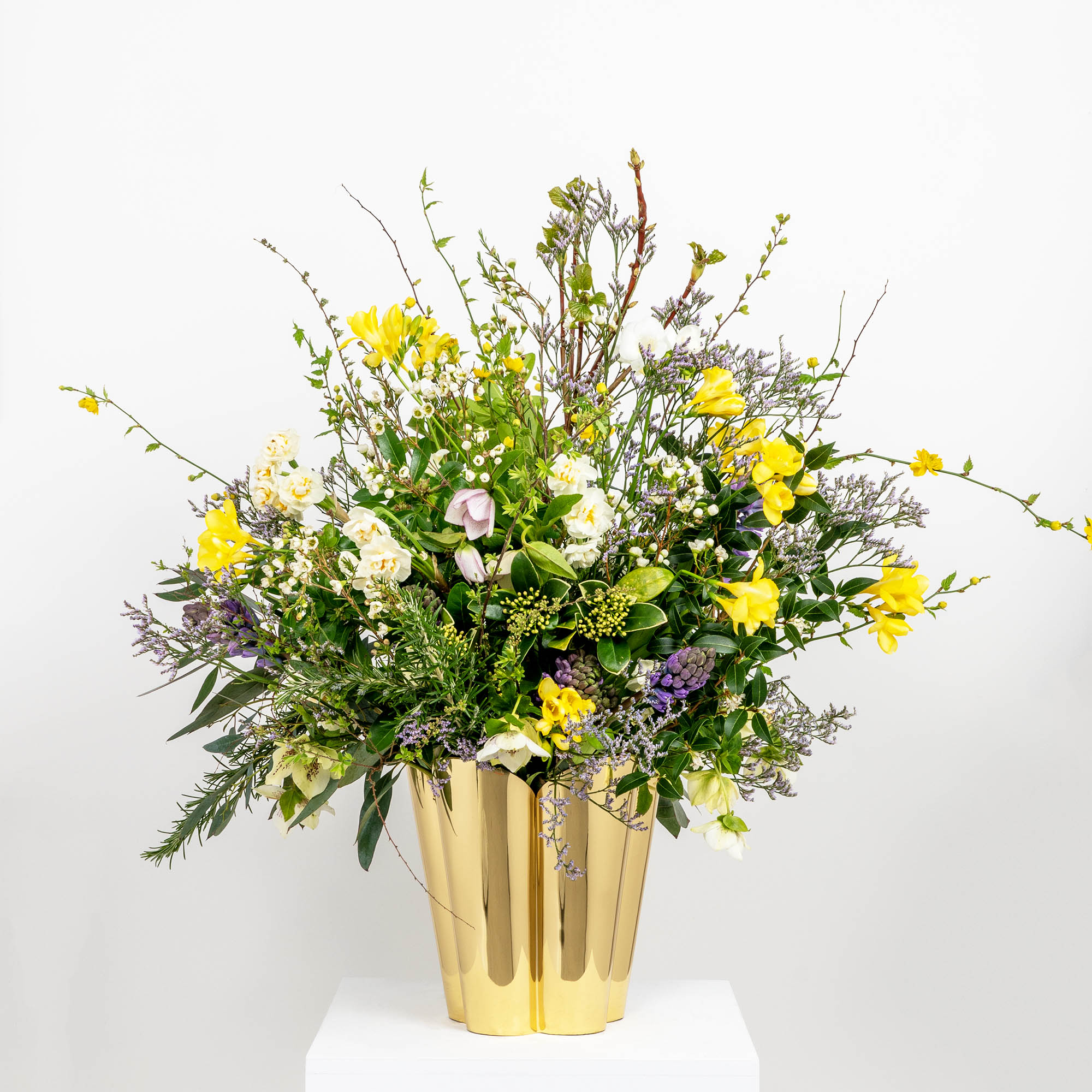 Smooth Brass Flora Pot - Large