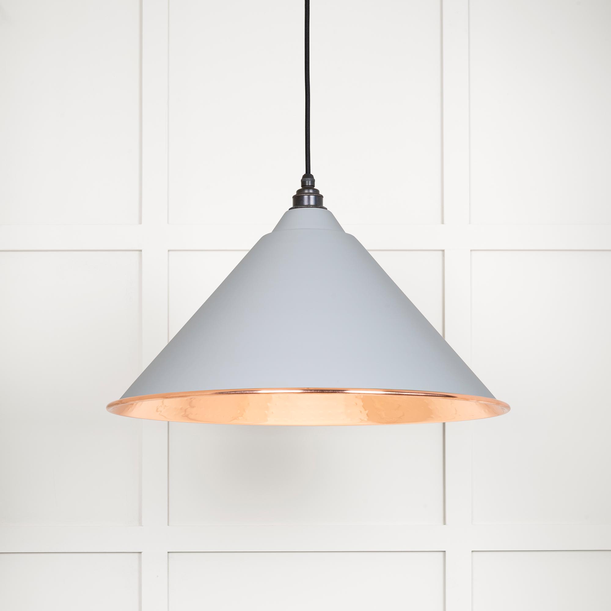Hammered Copper Hockley Pendant in Birch