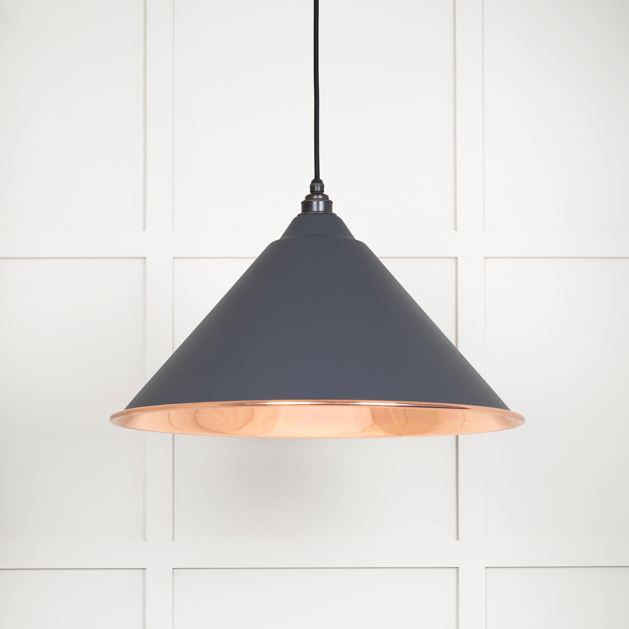 Smooth Copper Hockley Pendant in Slate