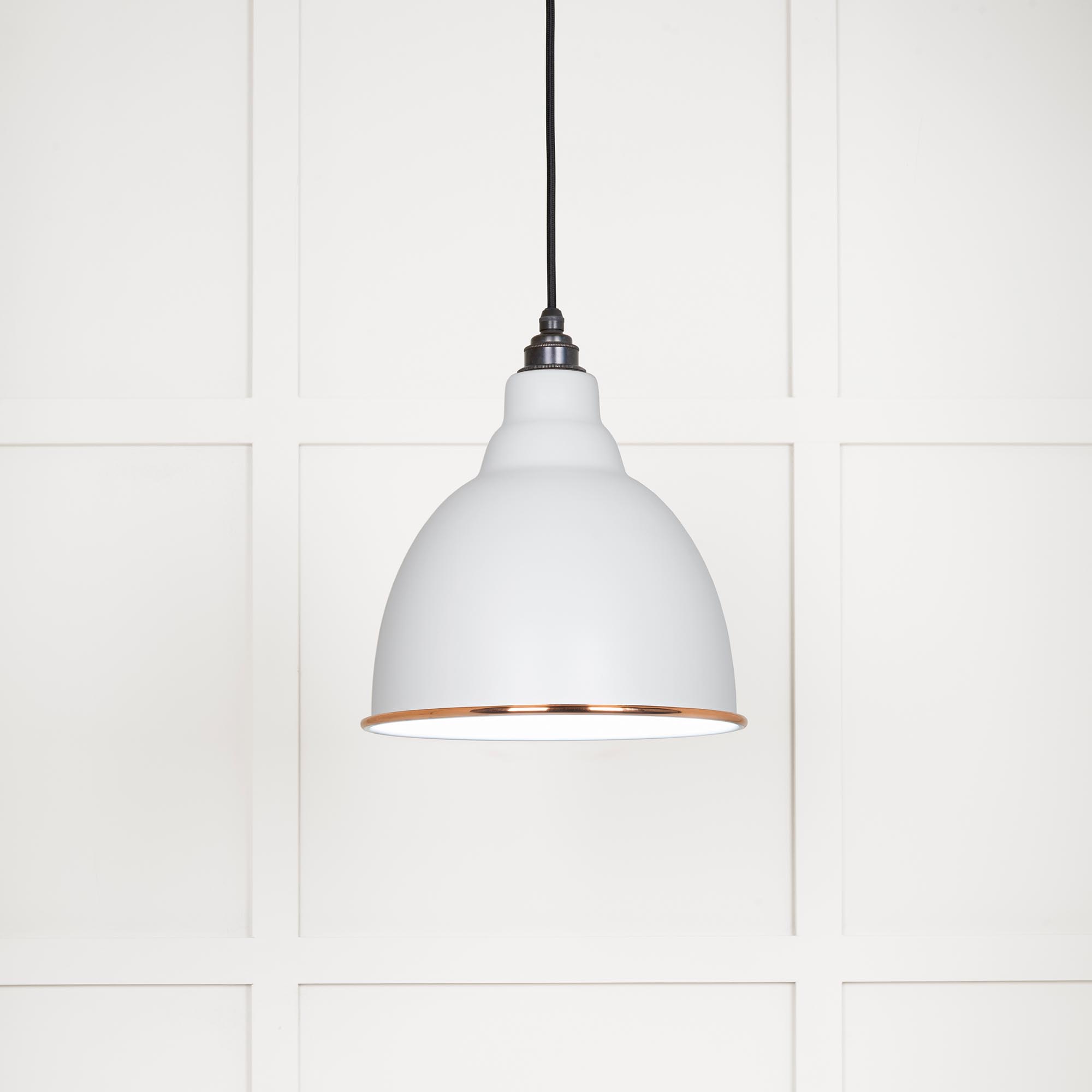 White Gloss Brindley Pendant in Flock