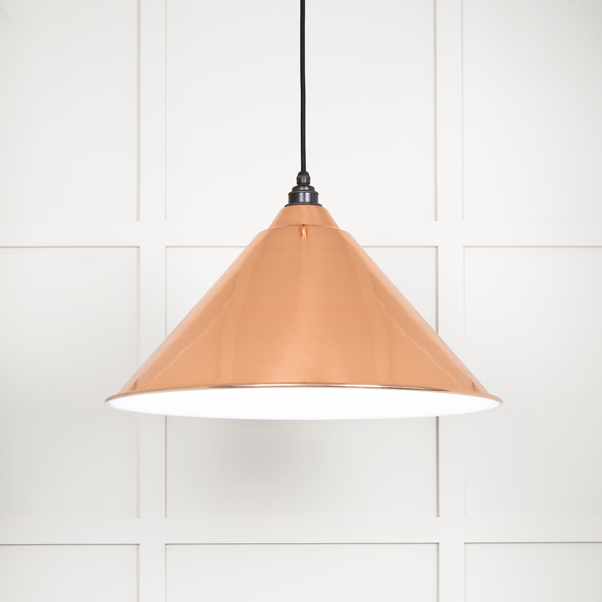 White Gloss Hockley Pendant in Copper