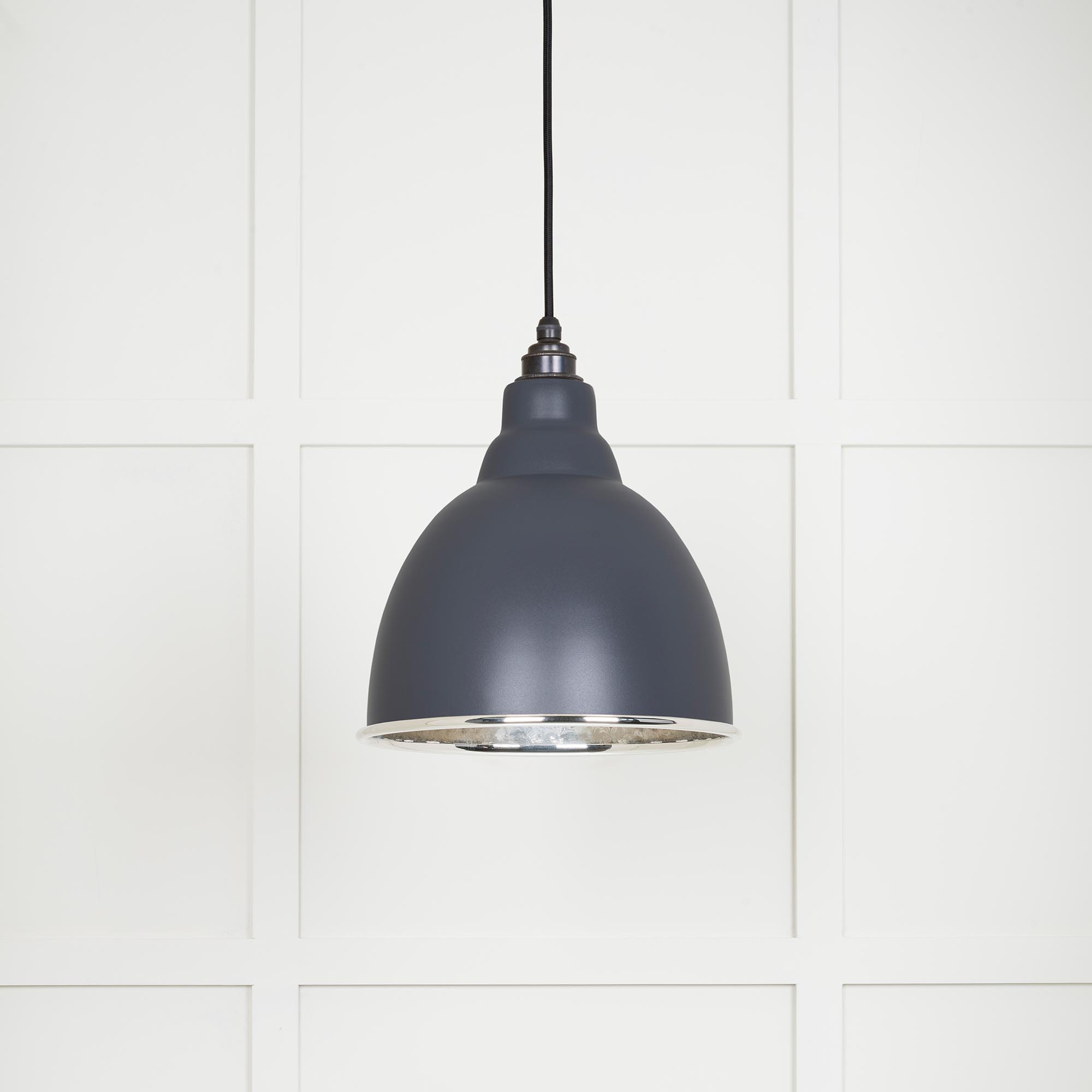 Hammered Nickel Brindley Pendant in Slate