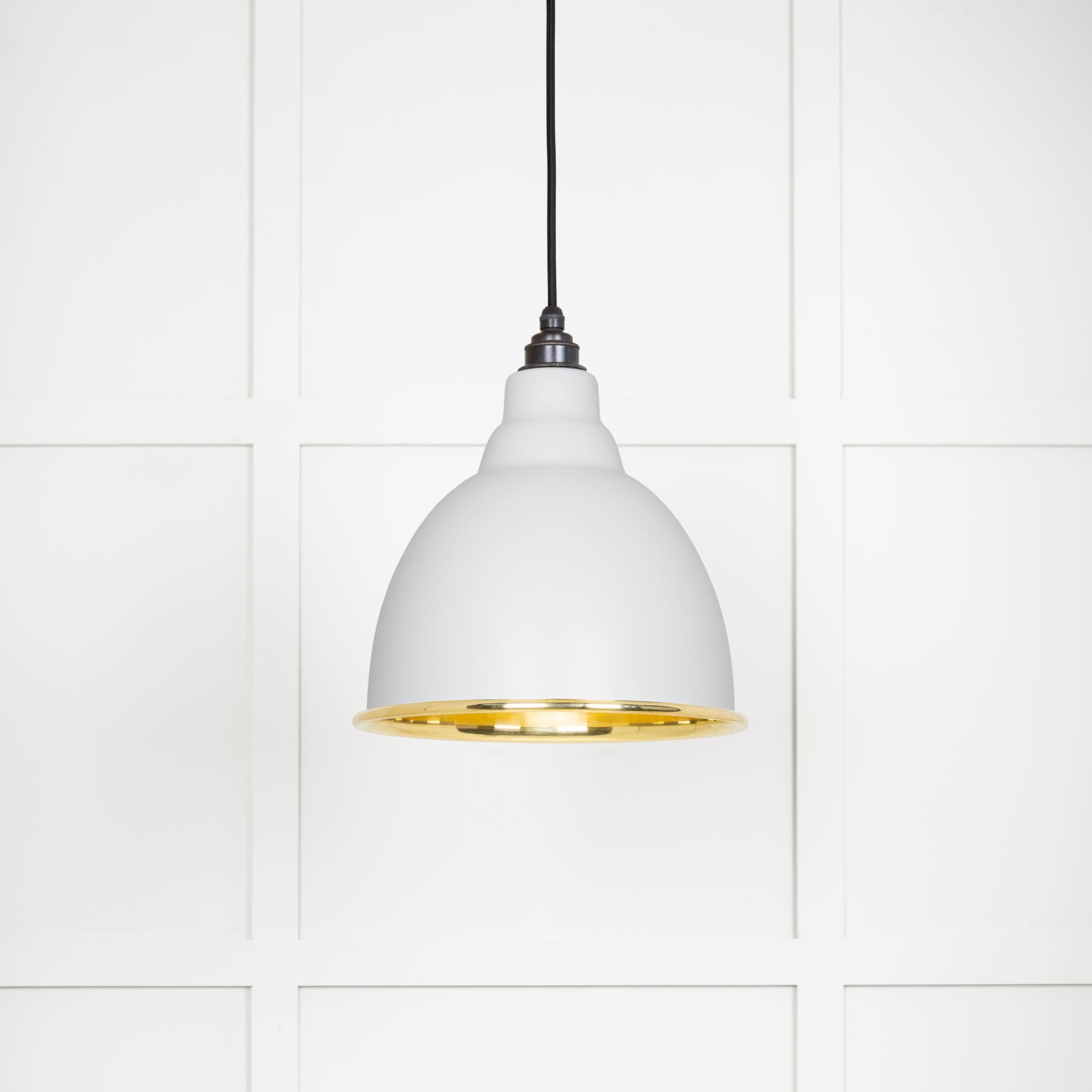 Smooth Brass Brindley Pendant in Flock