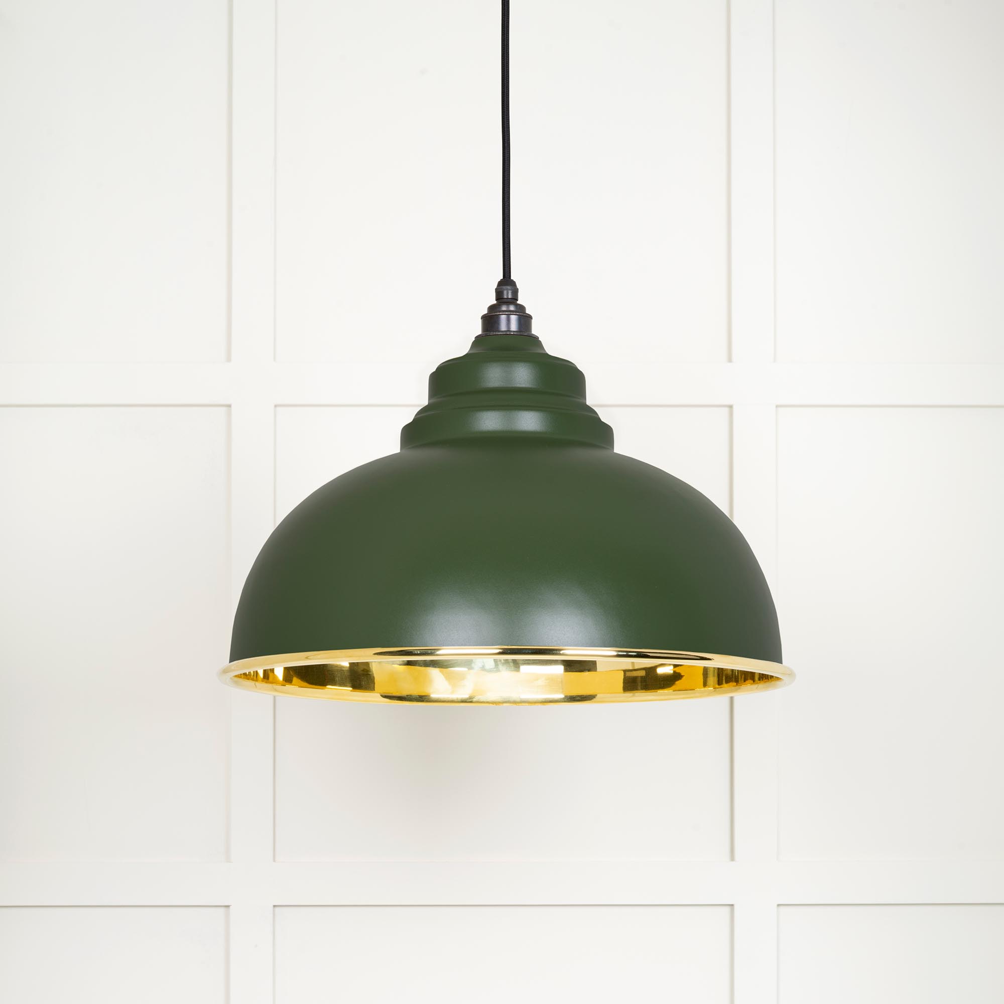Smooth Brass Harborne Pendant in Heath