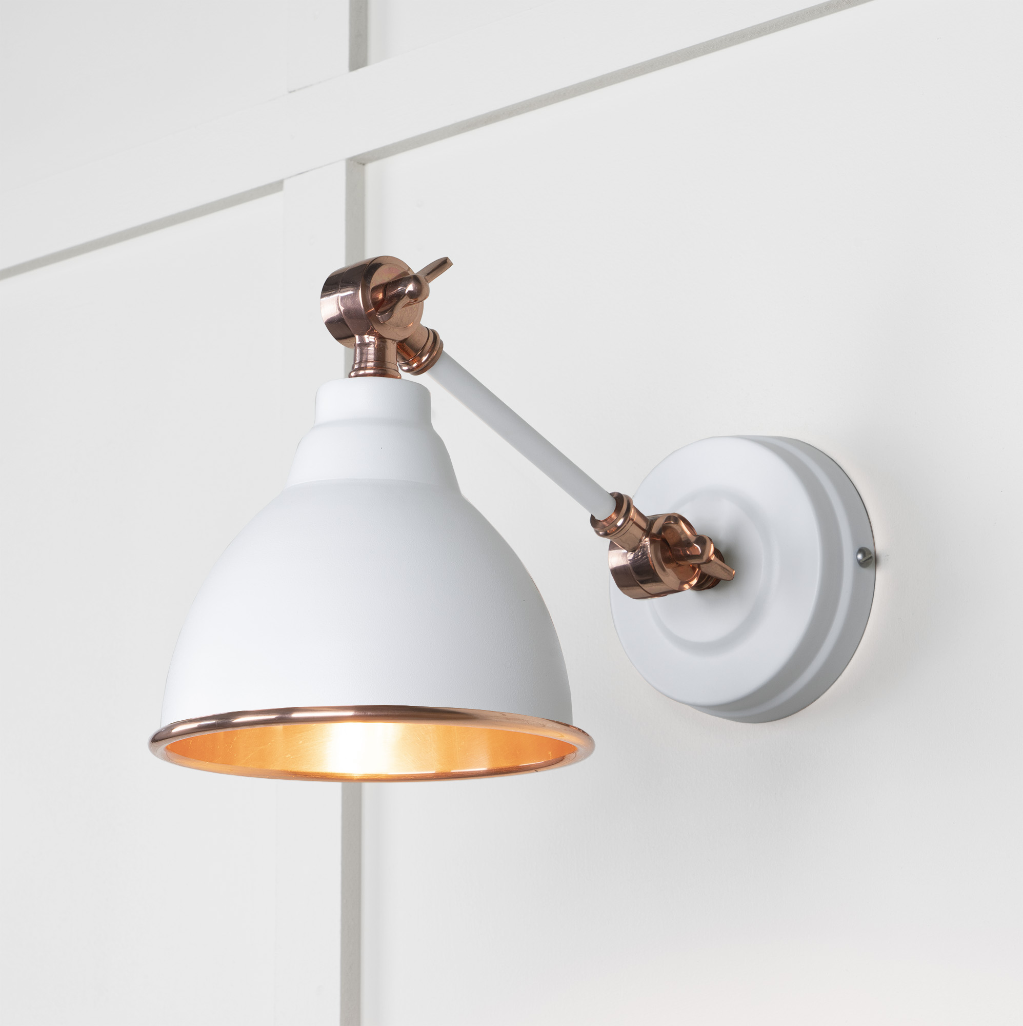 Smooth Copper Brindley Wall Light in Flock